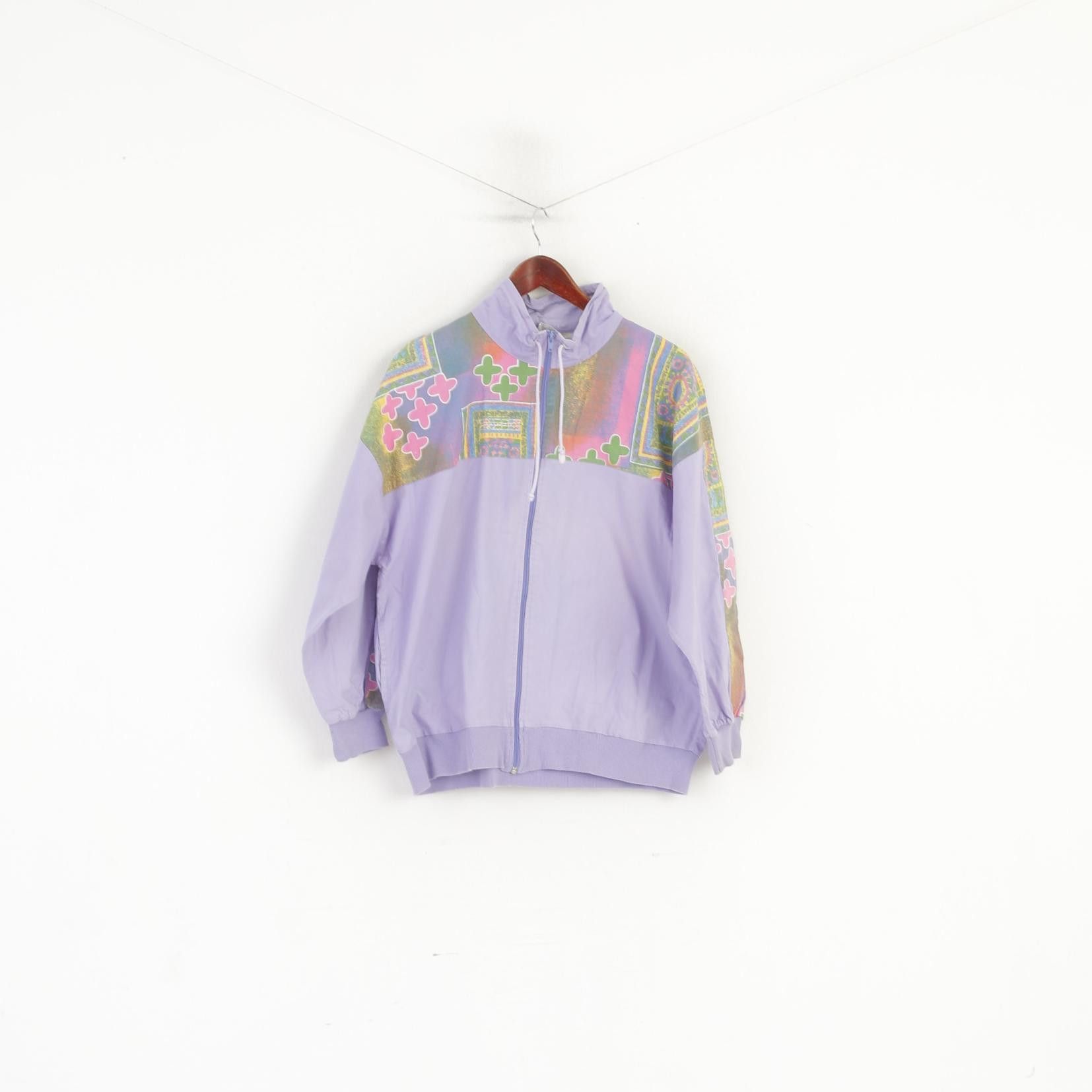 Vintage Vintage Women 44/46 L Bomber Jacket Violet Cotton 6223 Size L / US 10 / IT 46 - 2 Thumbnail