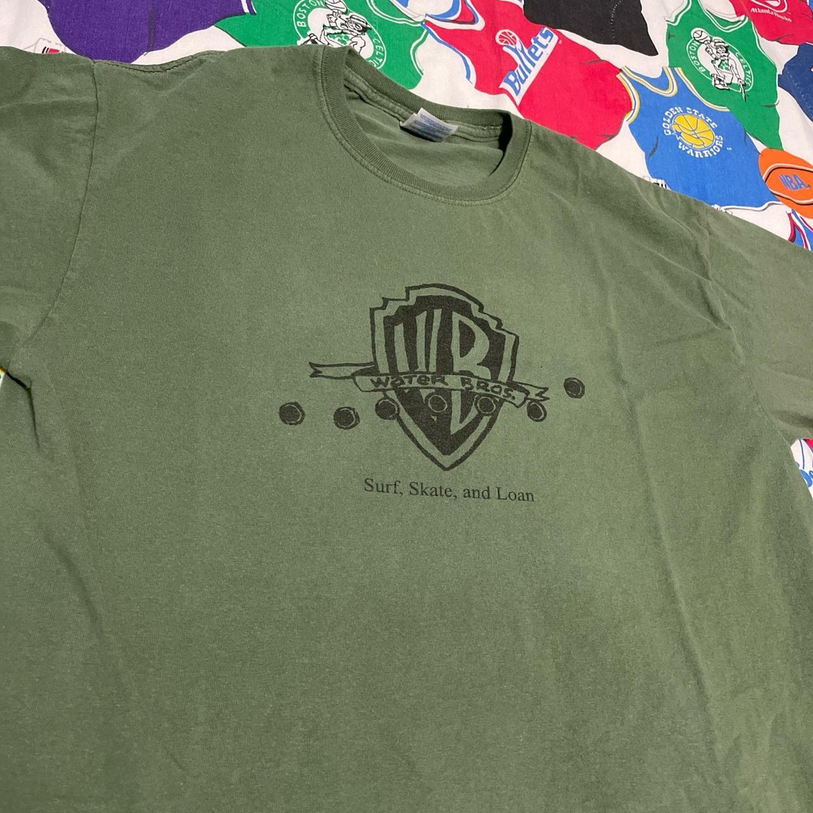 Vintage Y2K Water Bros. Sid Abruzzi Surf Skate and Loan Wanted Tee Size US L / EU 52-54 / 3 - 3 Thumbnail