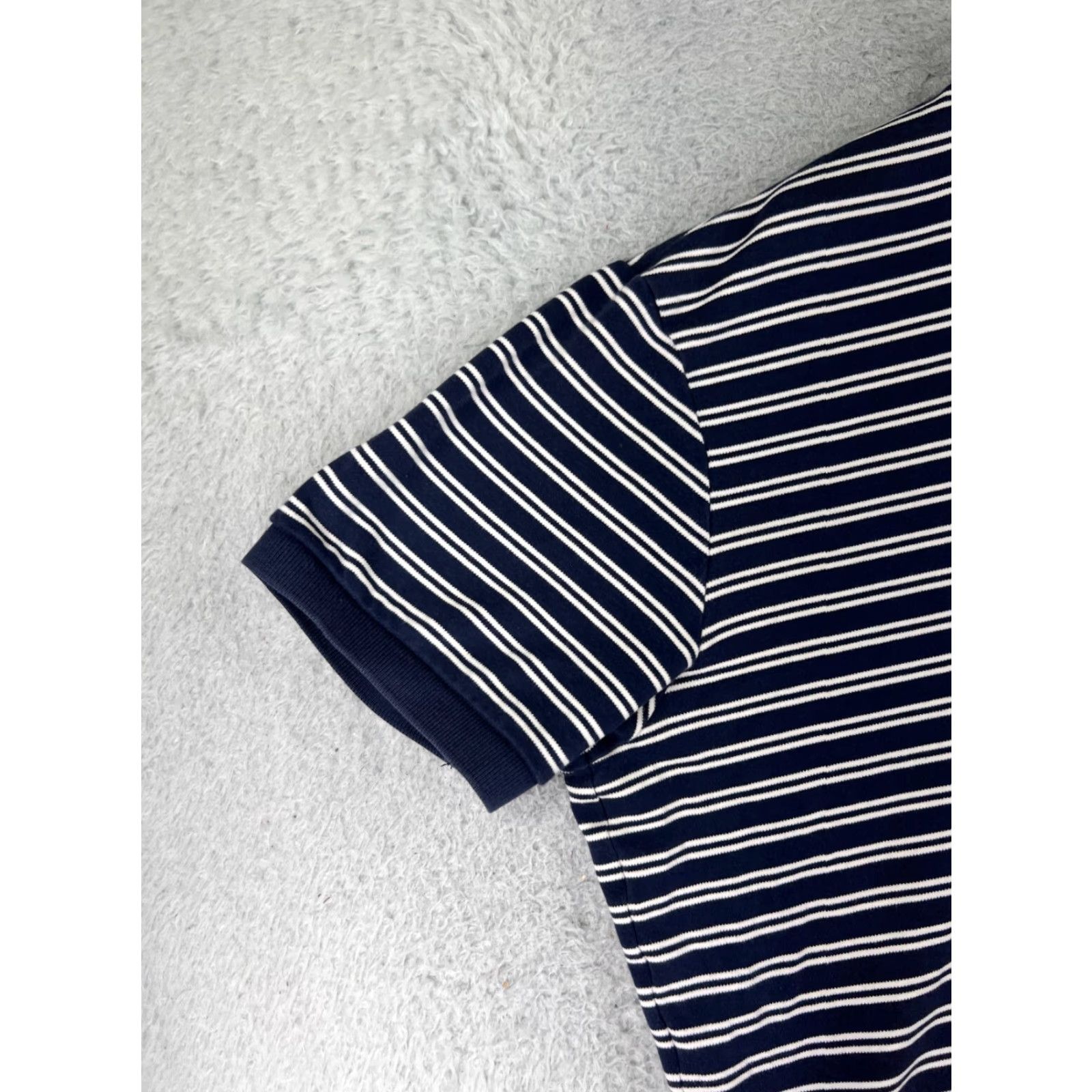 Ralph Lauren VINTAGE Ralph Lauren Polo Shirt Mens Large Blue White Stripe Golf Cotton Size US L / EU 52-54 / 3 - 5 Thumbnail