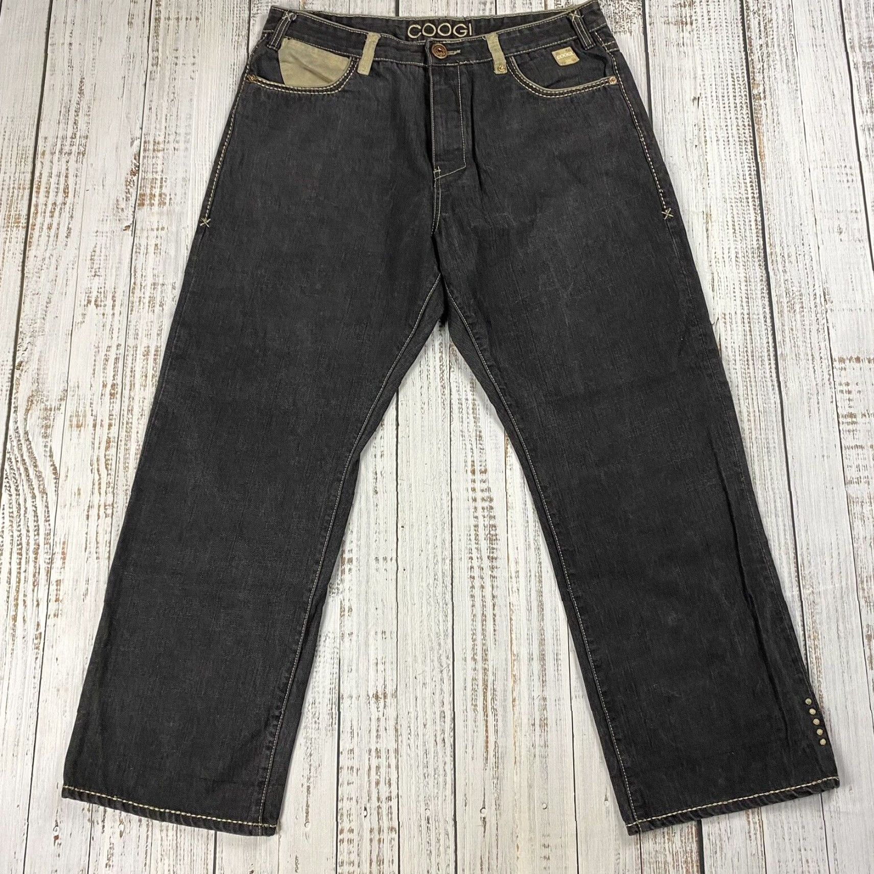 Coogi VINTAGE COOGI 90s EMBROIDERED VIRGIN MARY BLACK DENIM JEANS 40X34 MENS Size US 40 / EU 56 - 5 Thumbnail