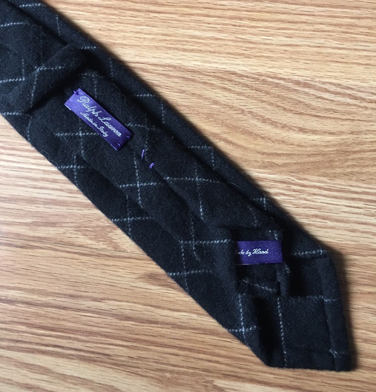 Ralph Lauren × Ralph Lauren Purple Label Ralph Lauren Purple Label Cashmere Grey Mens Tie Size ONE SIZE - 1 Thumbnail