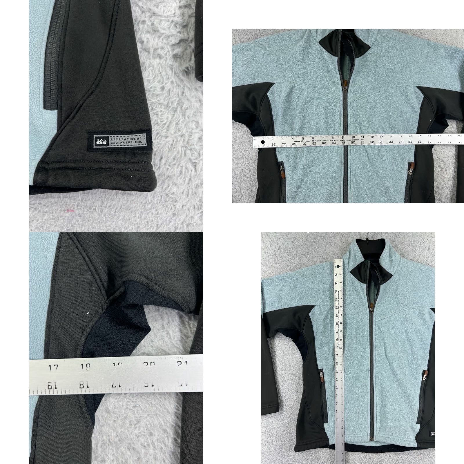 Vintage REI Jacket Womens Medium Blue Black Fleece Mock Neck Cozy Warm Polyester Size M / US 6-8 / IT 42-44 - 8 Thumbnail