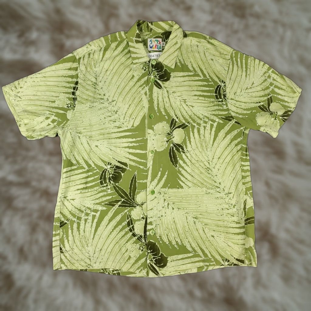 Jams World Jams World Shirt Mens M Green Floral Rayon Hawaiian Button Up Vintage Size US M / EU 48-50 / 2 - 1 Thumbnail