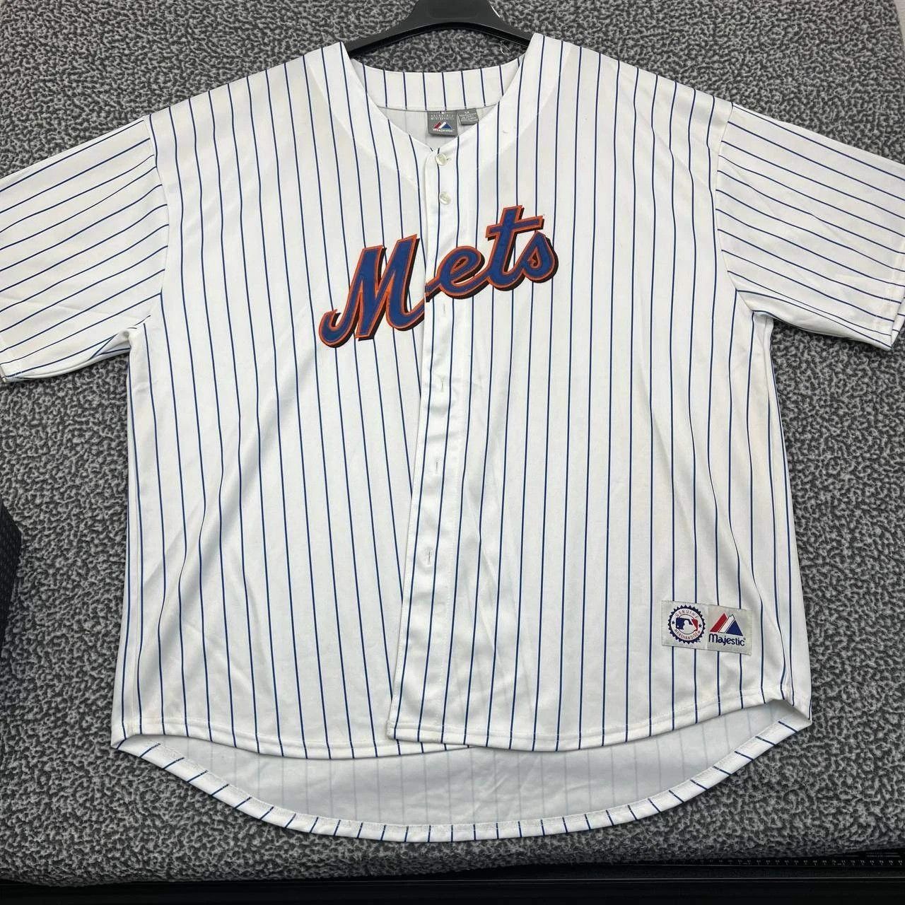 Majestic New York Mets Jersey Shirt Men 5X White Striped Majestic New Size US XXL / EU 58 / 5 - 1 Thumbnail