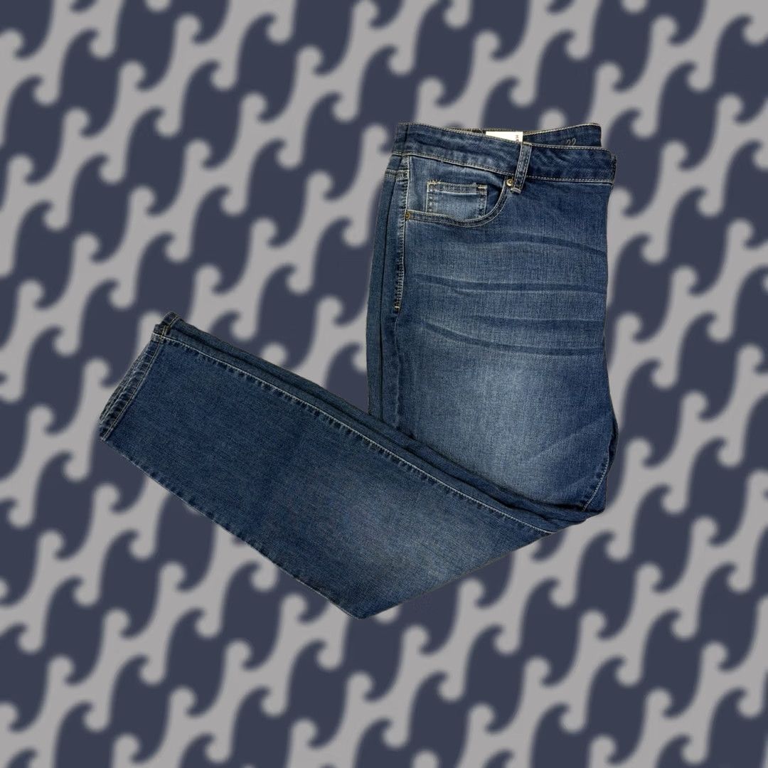 Vintage Kohls Low Rise Skinny Jeans Womens Size 22 Dark Blue Distressed - 45 in Size 30" / US 8 / IT 44 - 1 Thumbnail