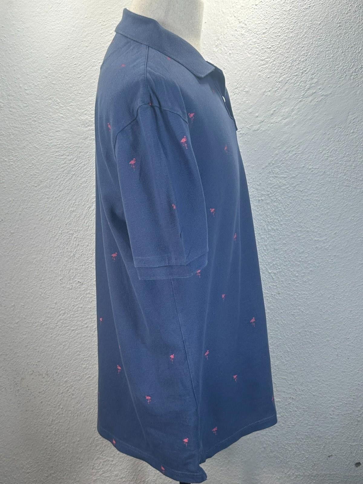 American Eagle Outfitters American Eagle Men's Large Blue Flamingo Accent Polo Shirt Size US L / EU 52-54 / 3 - 4 Thumbnail