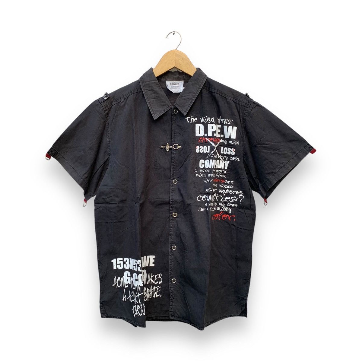If Six Was Nine × Japanese Brand × Le Grande Bleu (L.G.B.) Badger poem punk shirts Size US L / EU 52-54 / 3 - 1 Thumbnail