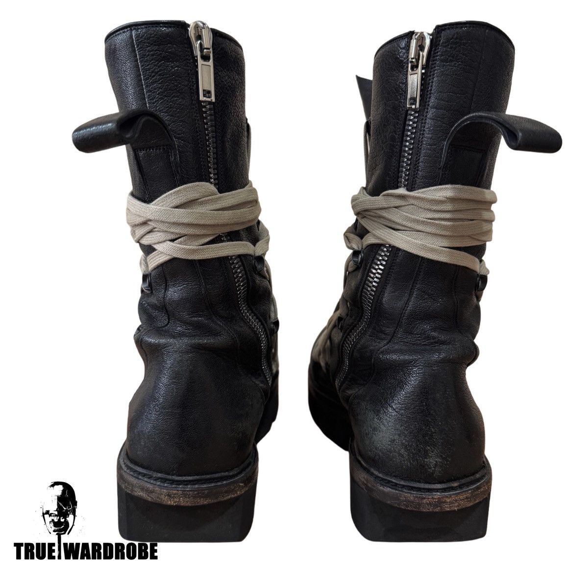 Rick Owens SS20 Rick Owens Megatooth Megalace Army Black Leather Boots Size US 10 / EU 43 - 5 Thumbnail