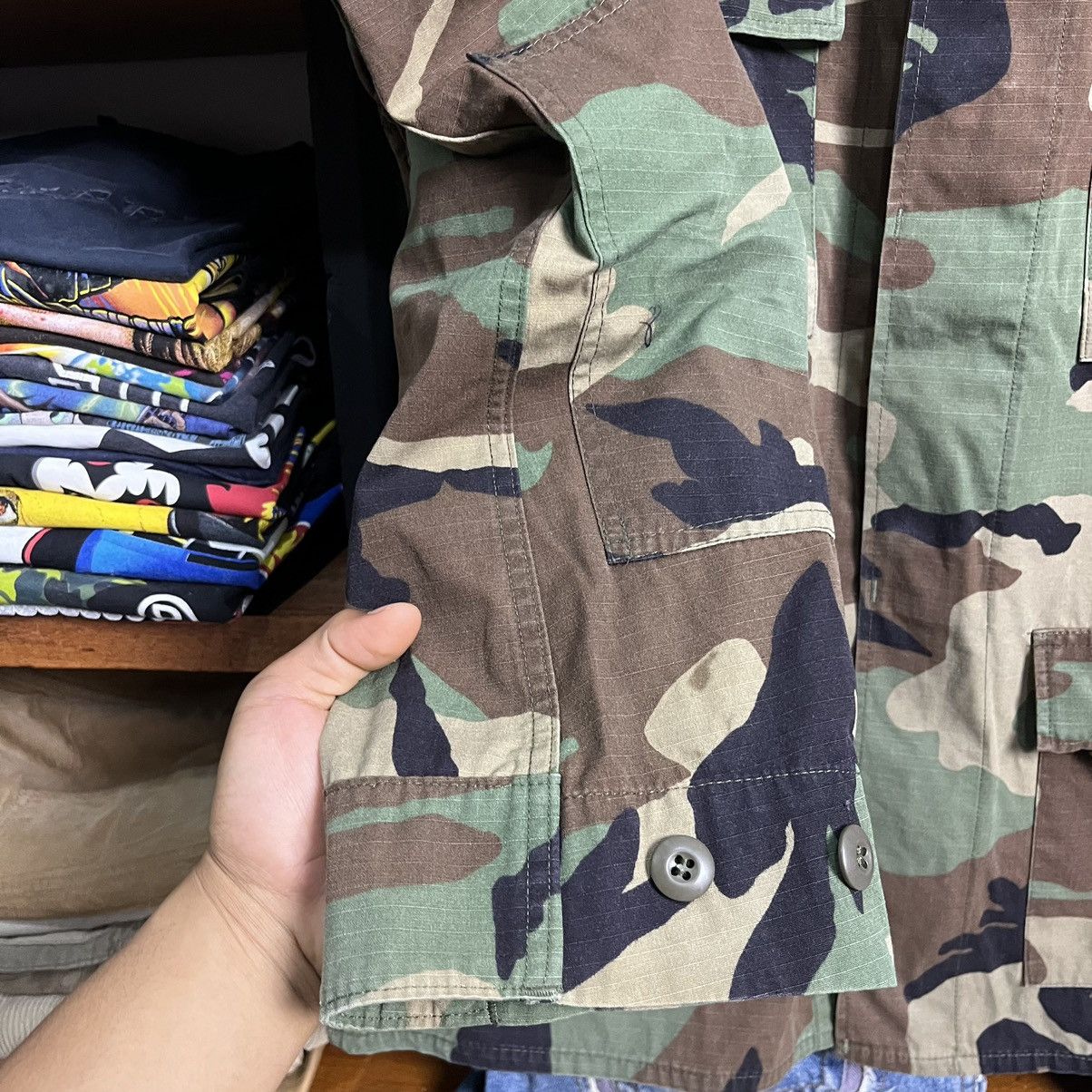 Vintage 80’s USAF M81 Woodland Camo Rip-Stop BDU Jackets USA MADE Size US M / EU 48-50 / 2 - 7 Thumbnail