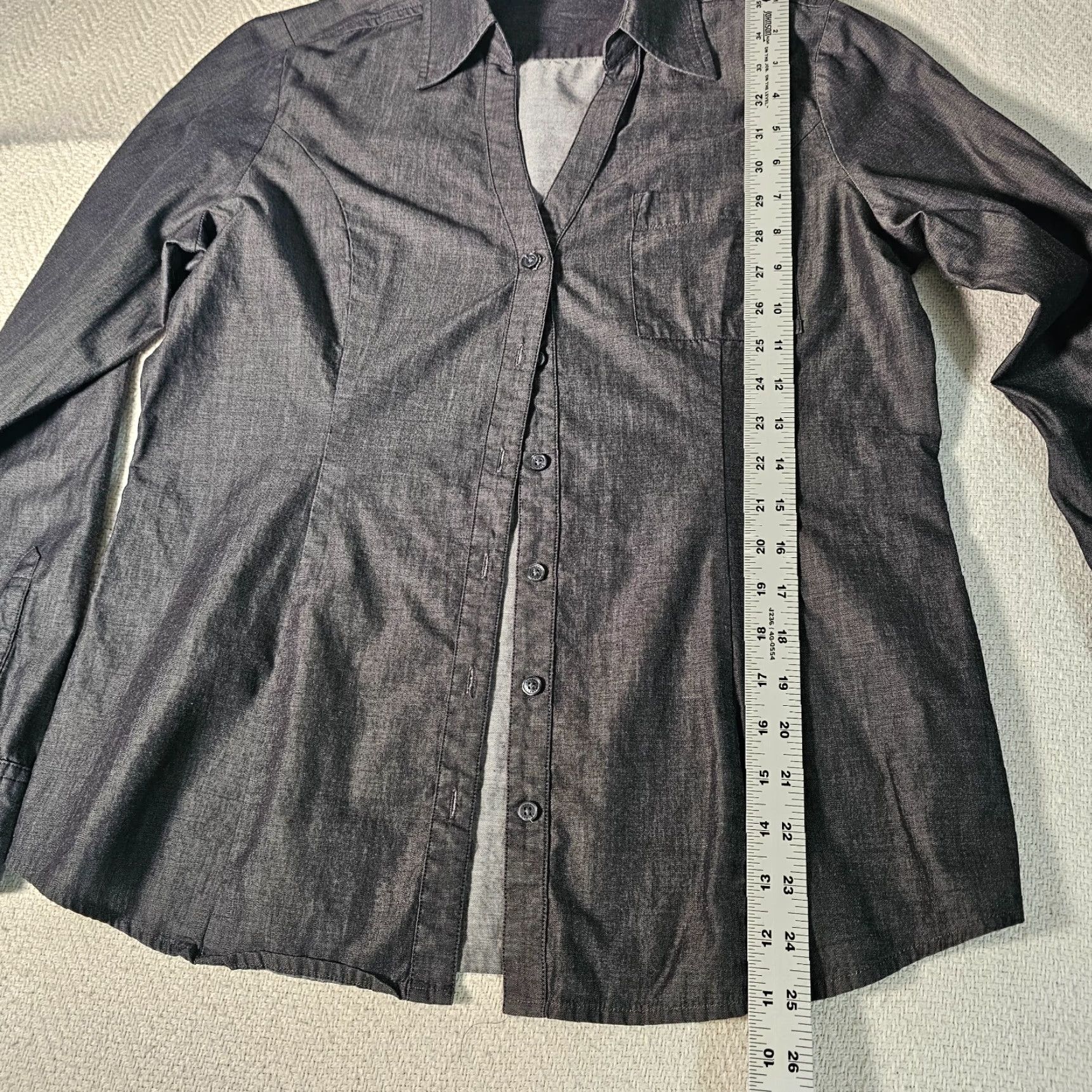 Express VINTAGE Express Women’s Black Cotton Button-Up Collared Shirt Long Sleeve Size L Business Formal Size L / US 10 / IT 46 - 4 Thumbnail