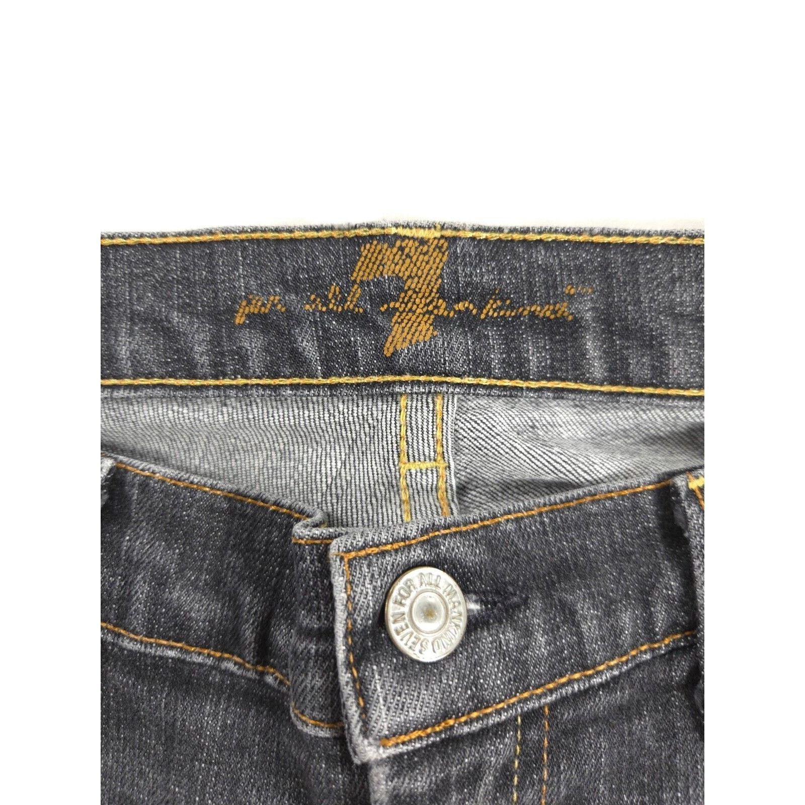 7 For All Mankind 7 For All Mankind Dojo Button Zip Jeans Womens Size 28 Black Size 31" - 7 Thumbnail