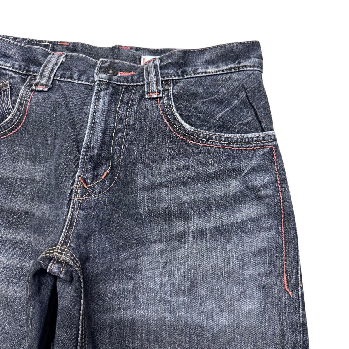Edwin Vintage Edwin 401XVS Faded Black Denim Flare Jeans Size US 30 / EU 46 - 4 Thumbnail