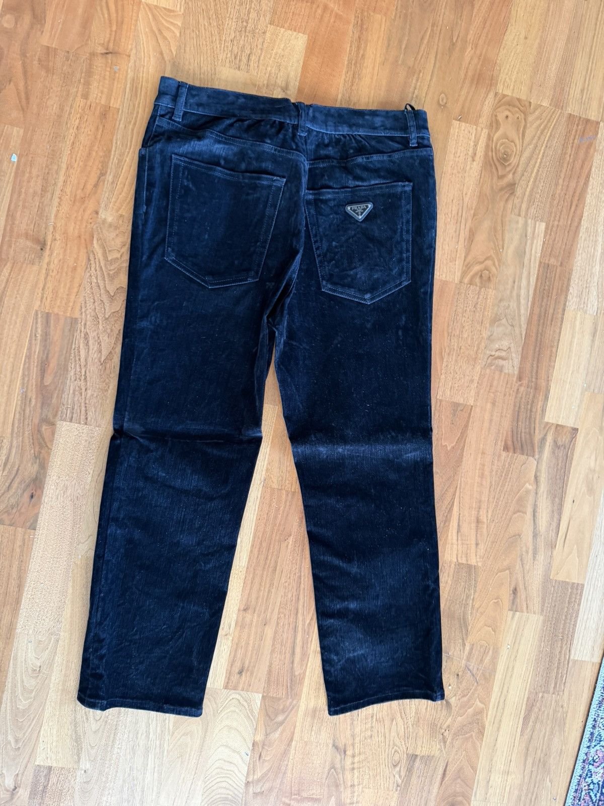 Prada PRADA TRIANGLE LOGO BLACK SUEDE PANTS Size US 36 / EU 52 - 2 Thumbnail