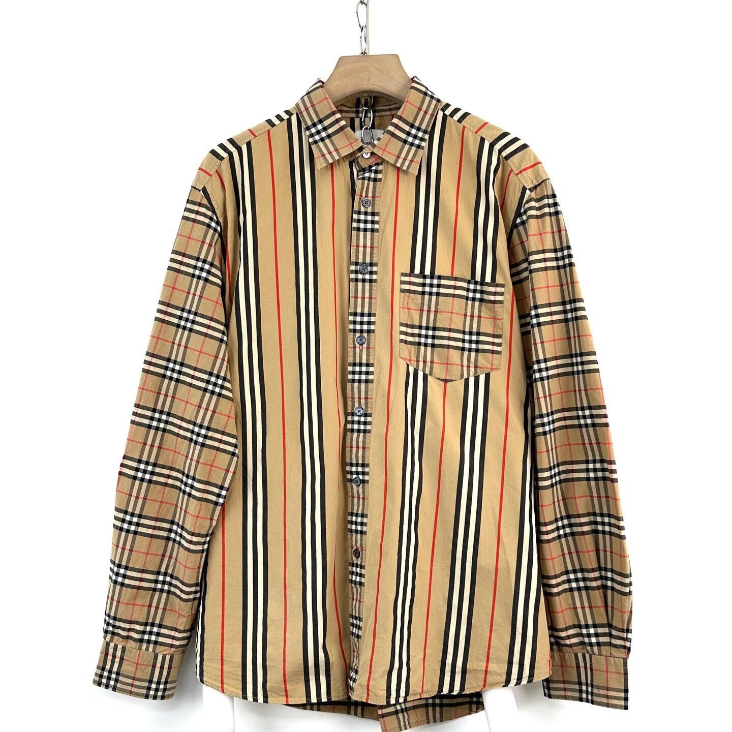Burberry Burberry Classic Check Stripe Long-Sleeve Shirt Size US XXL / EU 58 / 5 - 1 Thumbnail