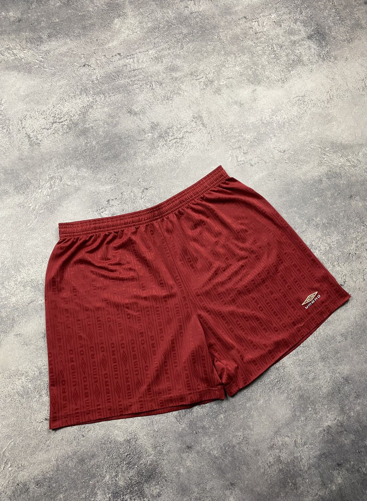 Umbro Vintage Umbro Monogram Soccer Red Shorts Rare Logo 90s Size US 38 / EU 54 - 2 Thumbnail