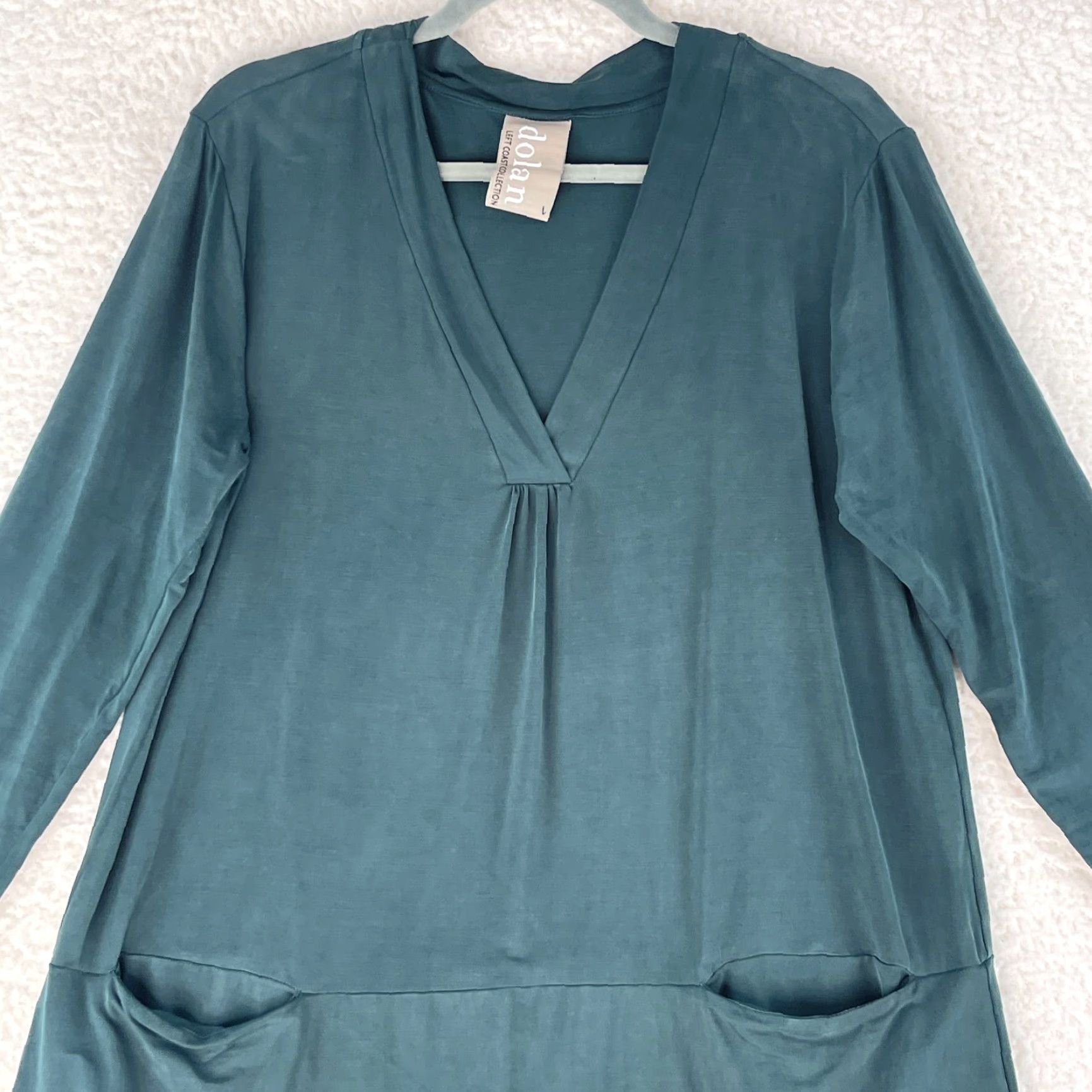 Anthropologie Anthropologie Dolan Left Coast Dress Women L Green 3/4 Sleeve V-Neck Stretch Casual Party/Cocktail Travel A-Line Knee Length Vintage: No Size L / US 10 / IT 46 - 2 Thumbnail