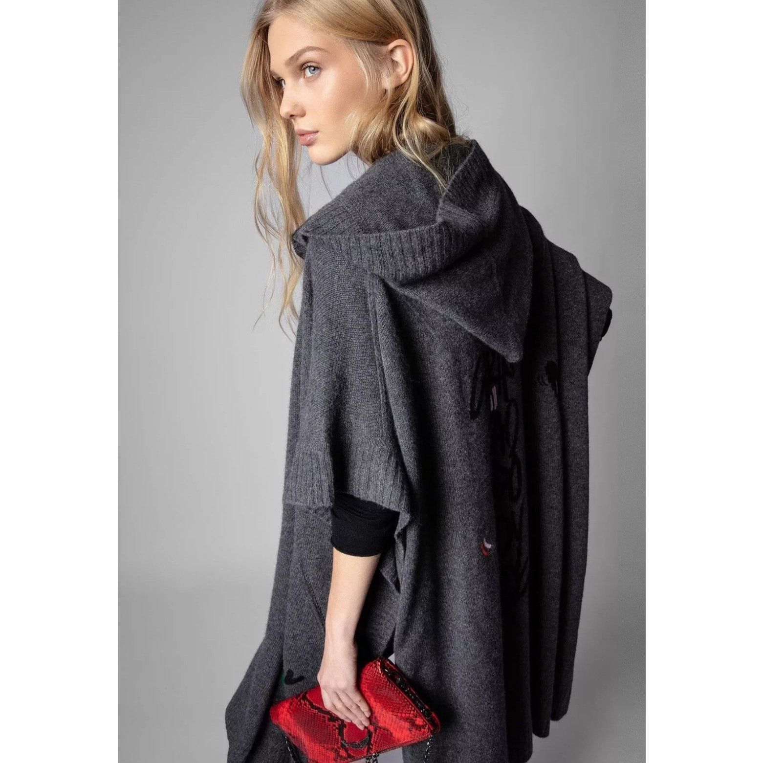 Zadig & Voltaire Zadig & Voltaire Inna Sweater Cardigan Cape OS Cashmere Size ONE SIZE - 3 Thumbnail