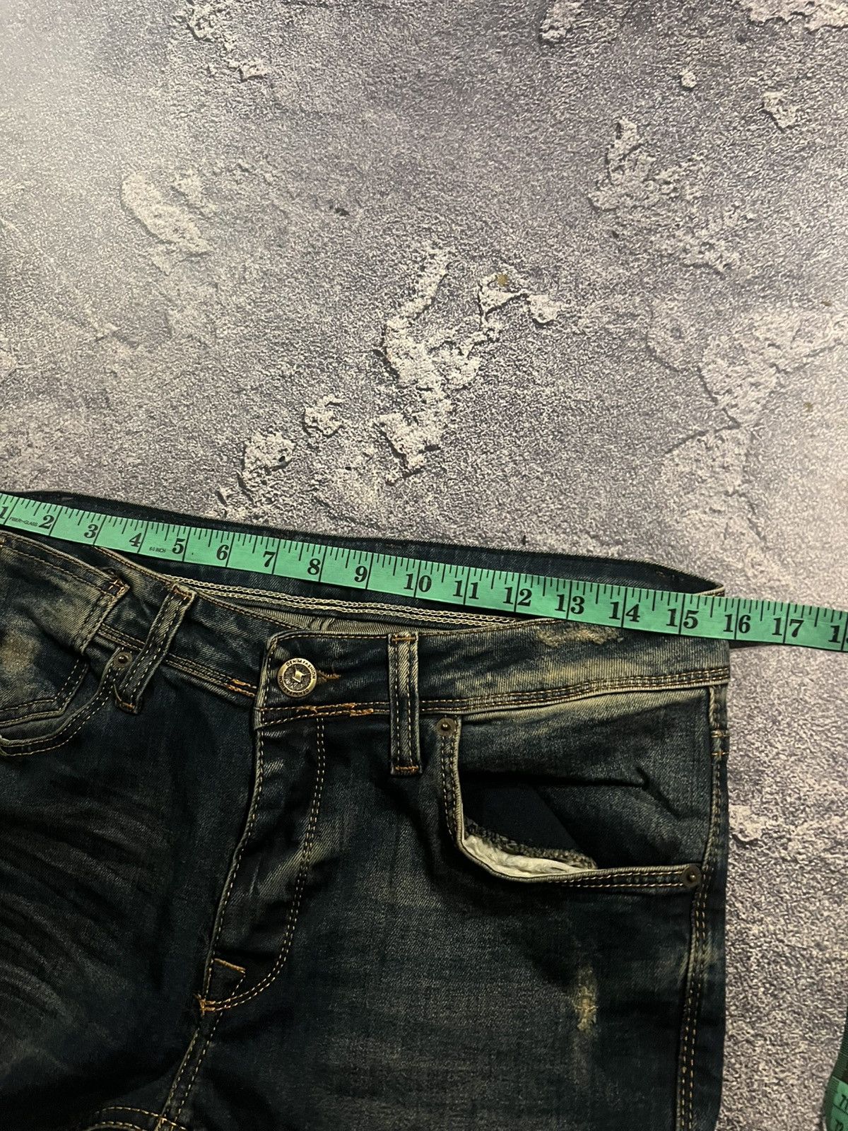 Vintage Vintage Retro Skinny Drip Jeans / Darkwear Y2K Style Archive Size US 31 - 9 Thumbnail
