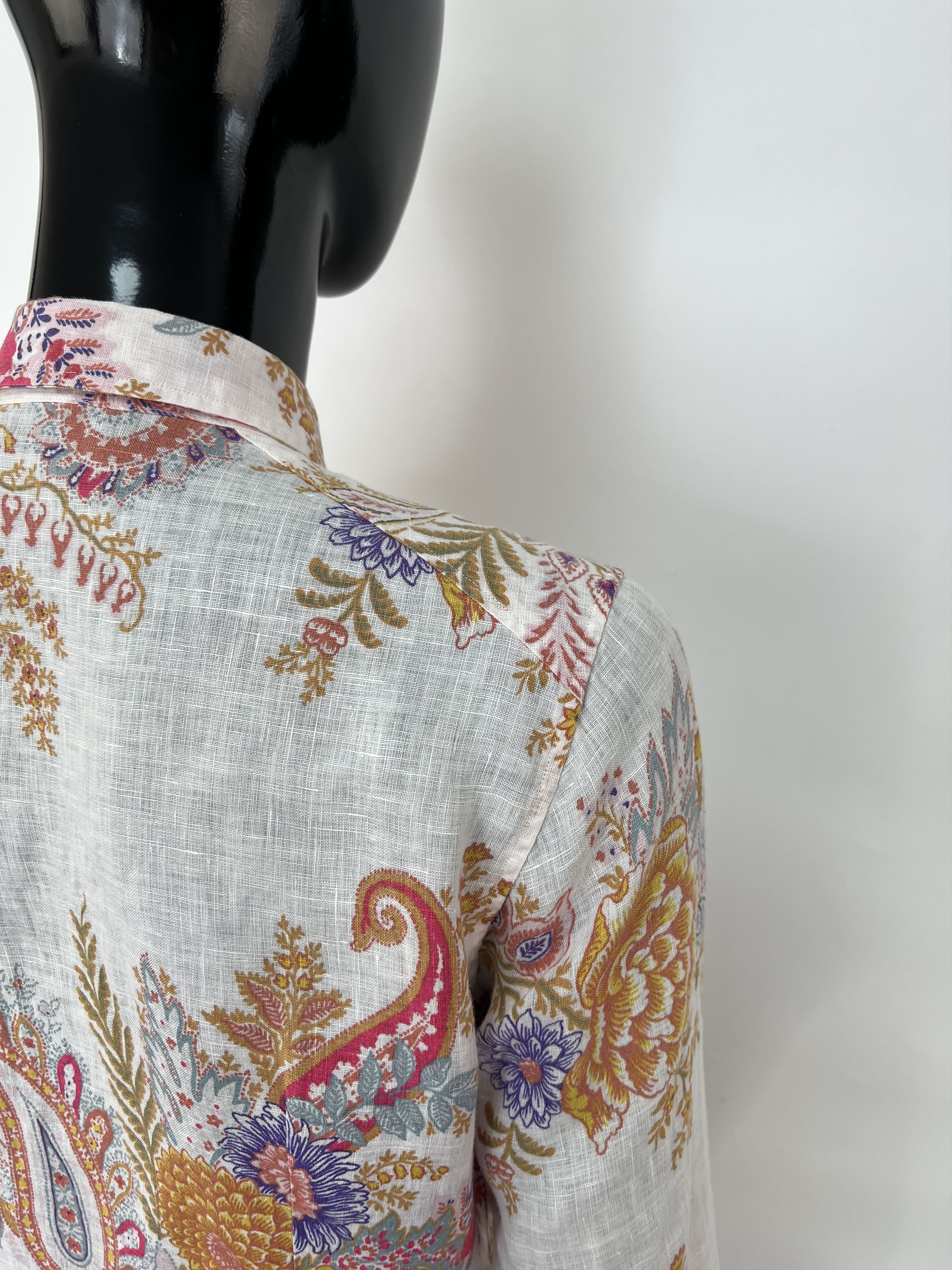 Etro Etro Women's Linen Paisley Long Sleeve Button Up Shirt Size M / US 6-8 / IT 42-44 - 12 Thumbnail