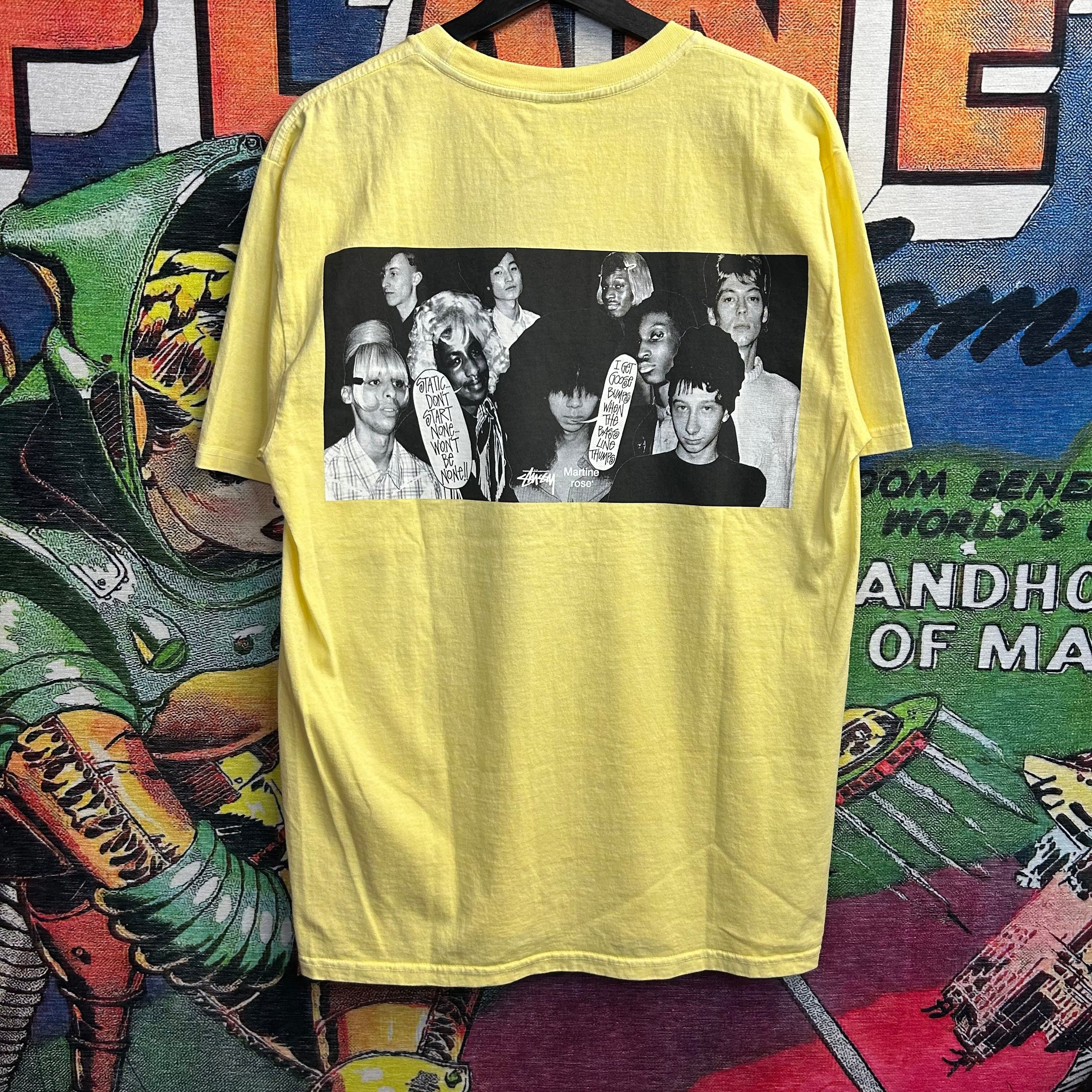 image of Stüssy X Martine Rose Collage Pigmentdyed Tee Size M in Yellow, Men's