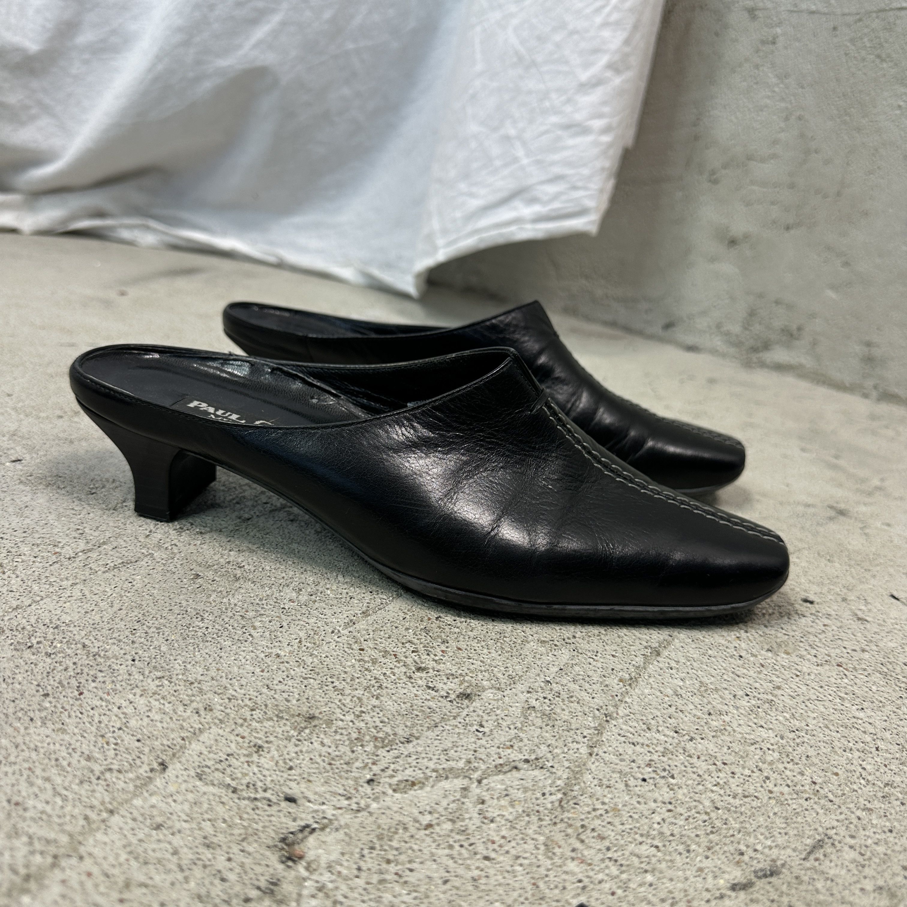 Vintage Vintage Avant Garde Slip on Leather Kitten Heels Y2K Size US 8 / IT 38 - 4 Thumbnail