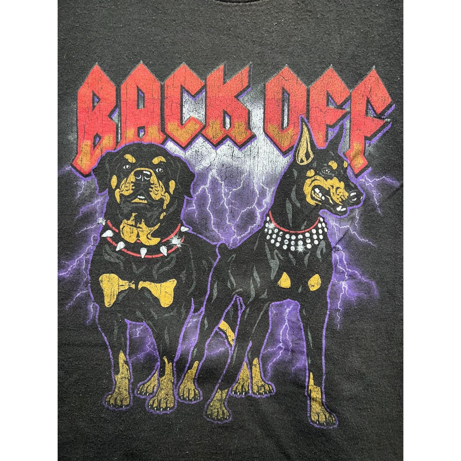 Vintage Copied - Dom Back Off Shirt Black Graphic Dog Lightning 3XL Size US XXL / EU 58 / 5 - 2 Thumbnail