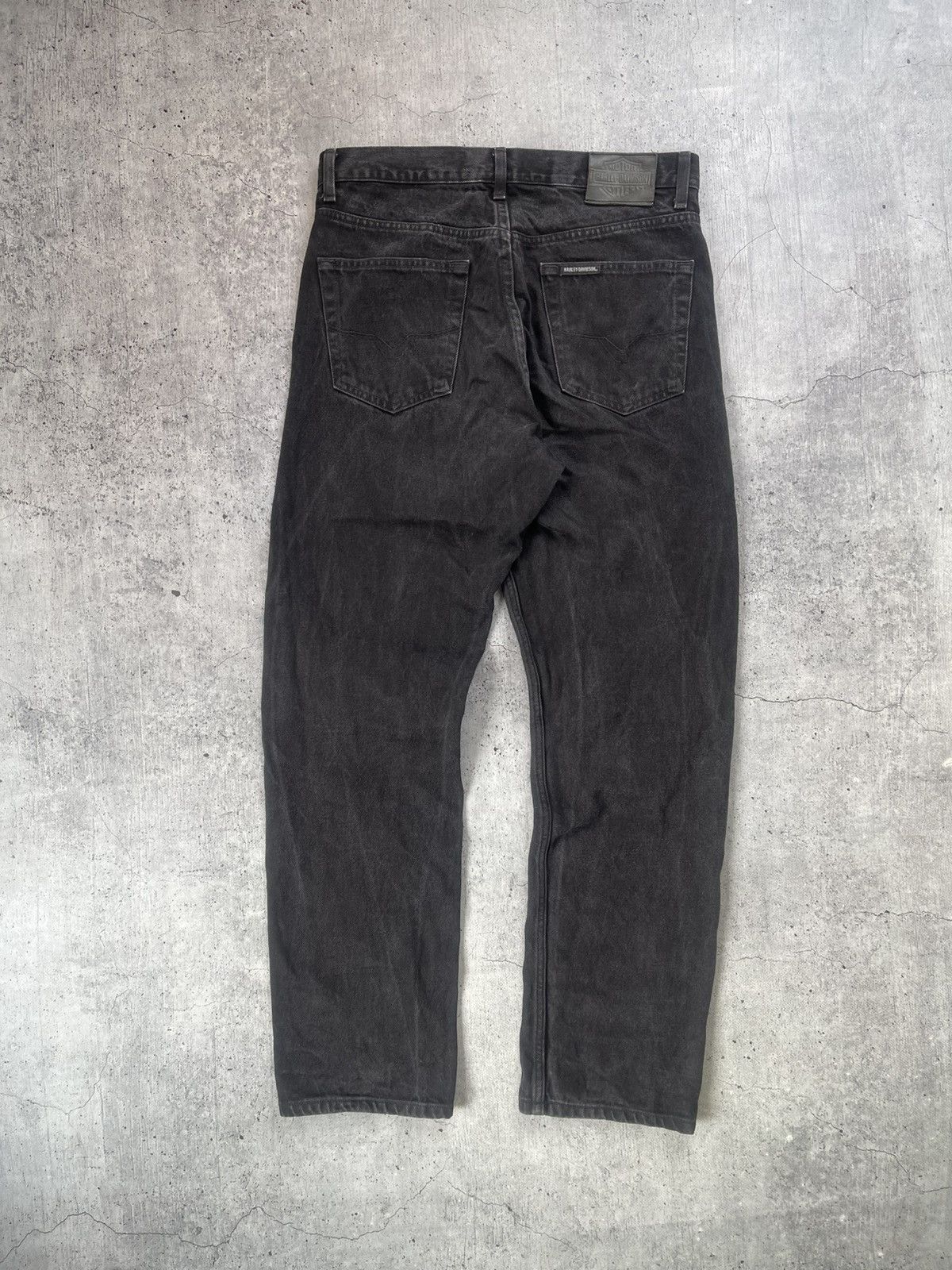 Harley Davidson Crazy Vintage Y2K Harley Davidson Jeans Black Wide Leg Size US 33 - 1 Thumbnail