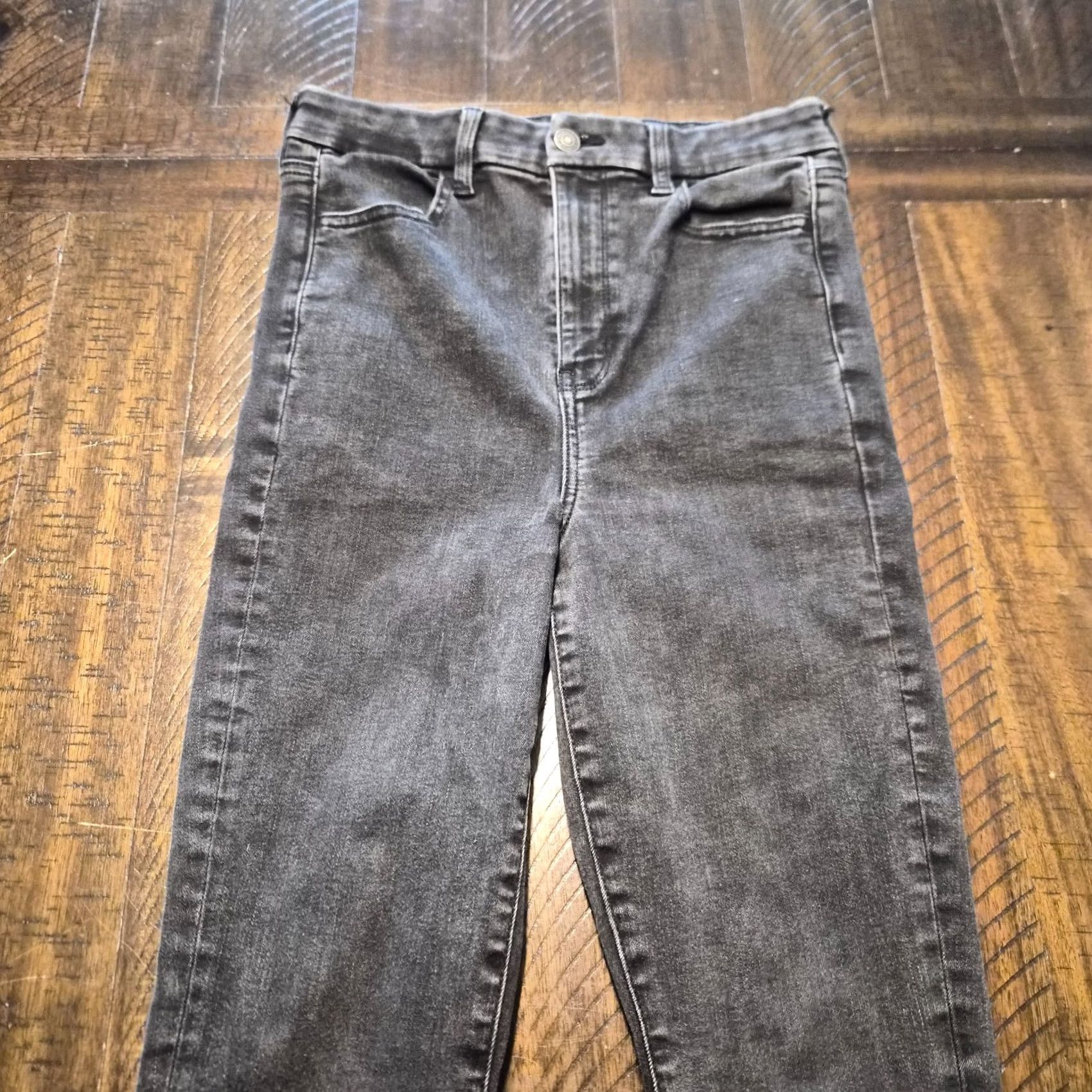 American Eagle Outfitters American Eagle Women Jeans Jegging Black Stretch Short Highest Rise Sz 8 Size 30" / US 8 / IT 44 - 2 Thumbnail