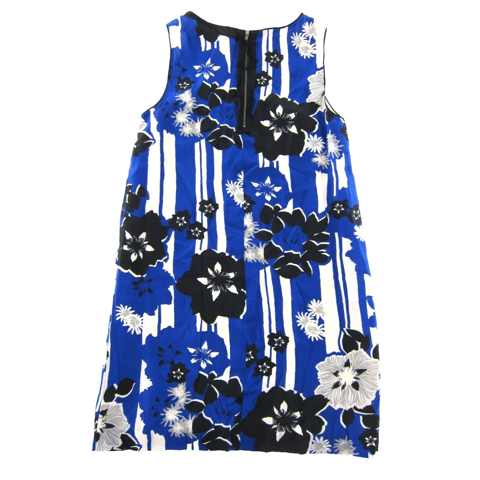 Vintage NWT Maeve Anthropologie Canna Blue Black Floral Silk Shift Tank Dress 8 Size M / US 6-8 / IT 42-44 - 2 Thumbnail