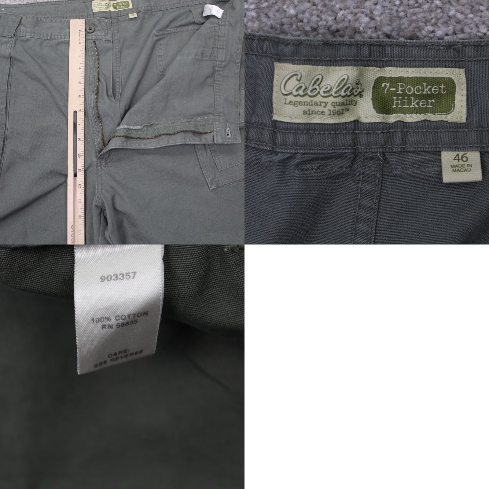 Vintage Cabela's Green 100% Cotton Cargo Shorts Mens 46 9" Inseam Pocket Pocket Canvas Regular Casual Workwear Vintage: No Size US 30 / EU 46 - 8 Thumbnail