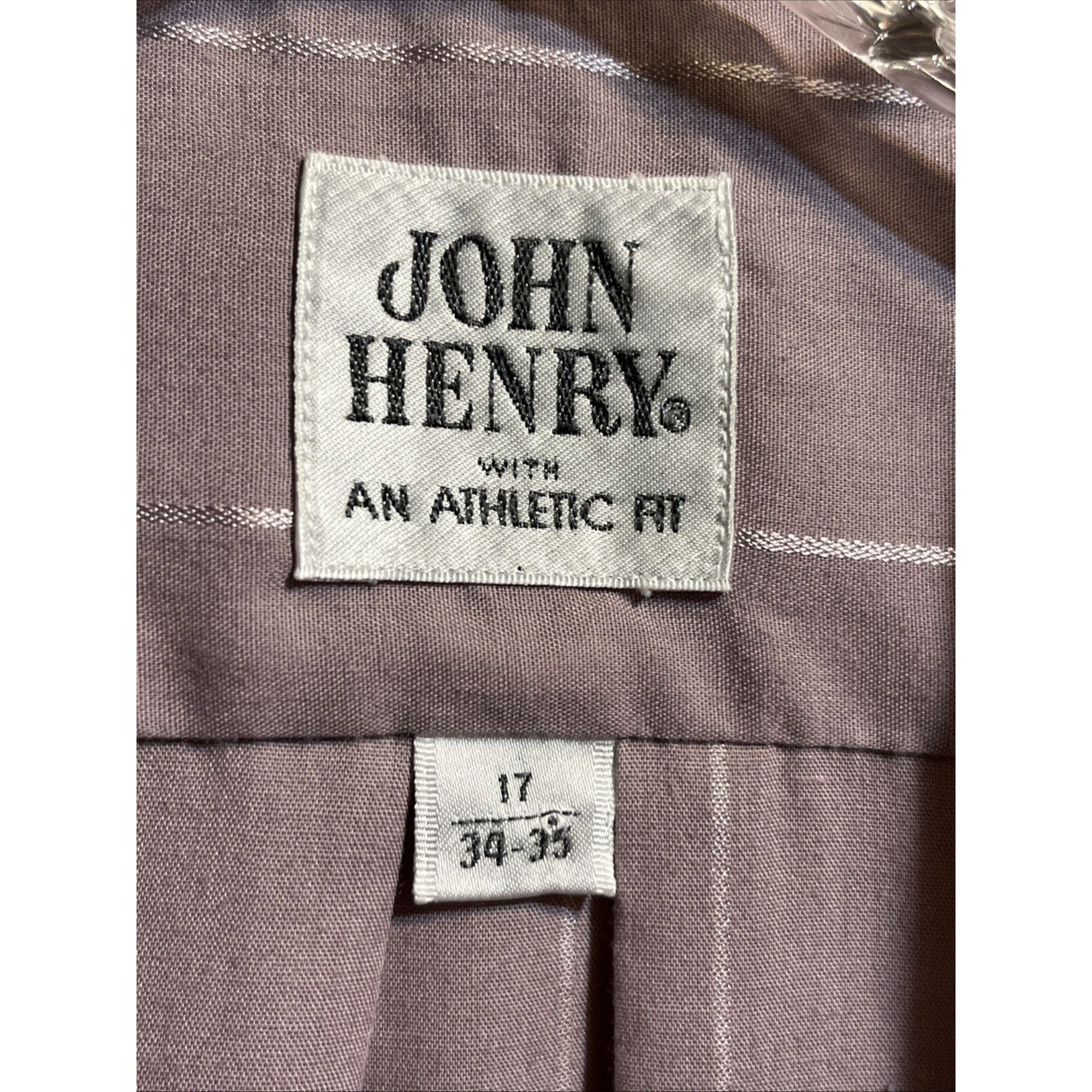 John Henry John Henry Vintage Button Shirt Men's 17 34-35 Purple Stripe Size US XL / EU 56 / 4 - 3 Thumbnail