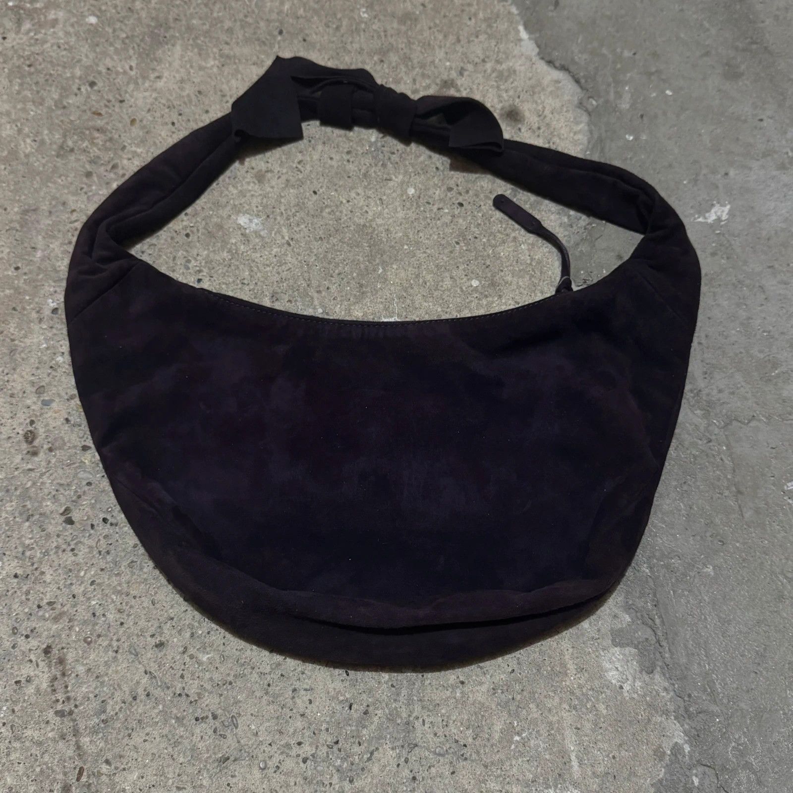 Helmut Lang 00‘ Helmut Lang velour leather croissant bag Size ONE SIZE - 2 Thumbnail