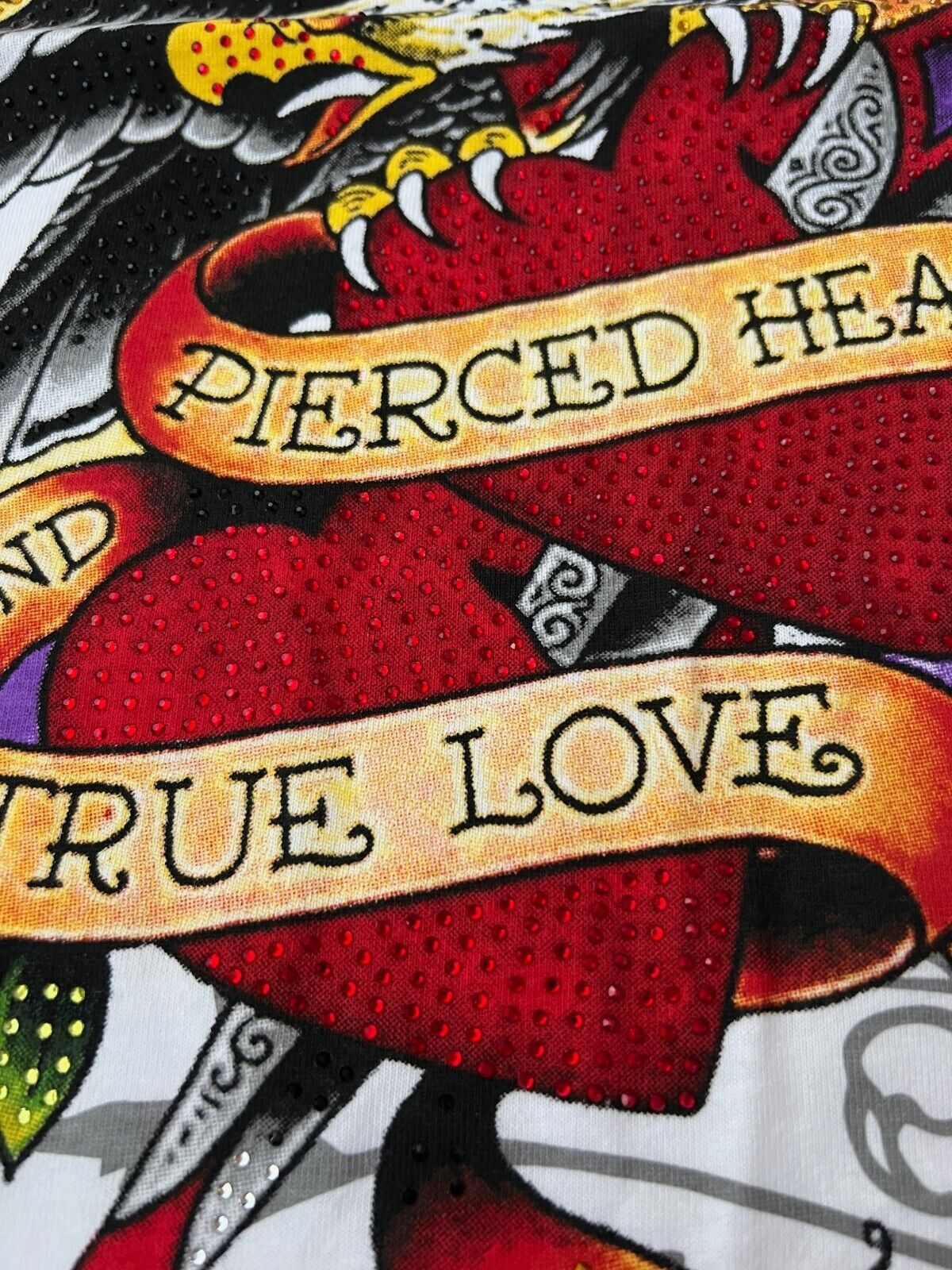 Ed Hardy Ed Hardy Pierced Hearts Eagle Tattoo True Love Tee ( L ) Size L / US 10 / IT 46 - 5 Thumbnail