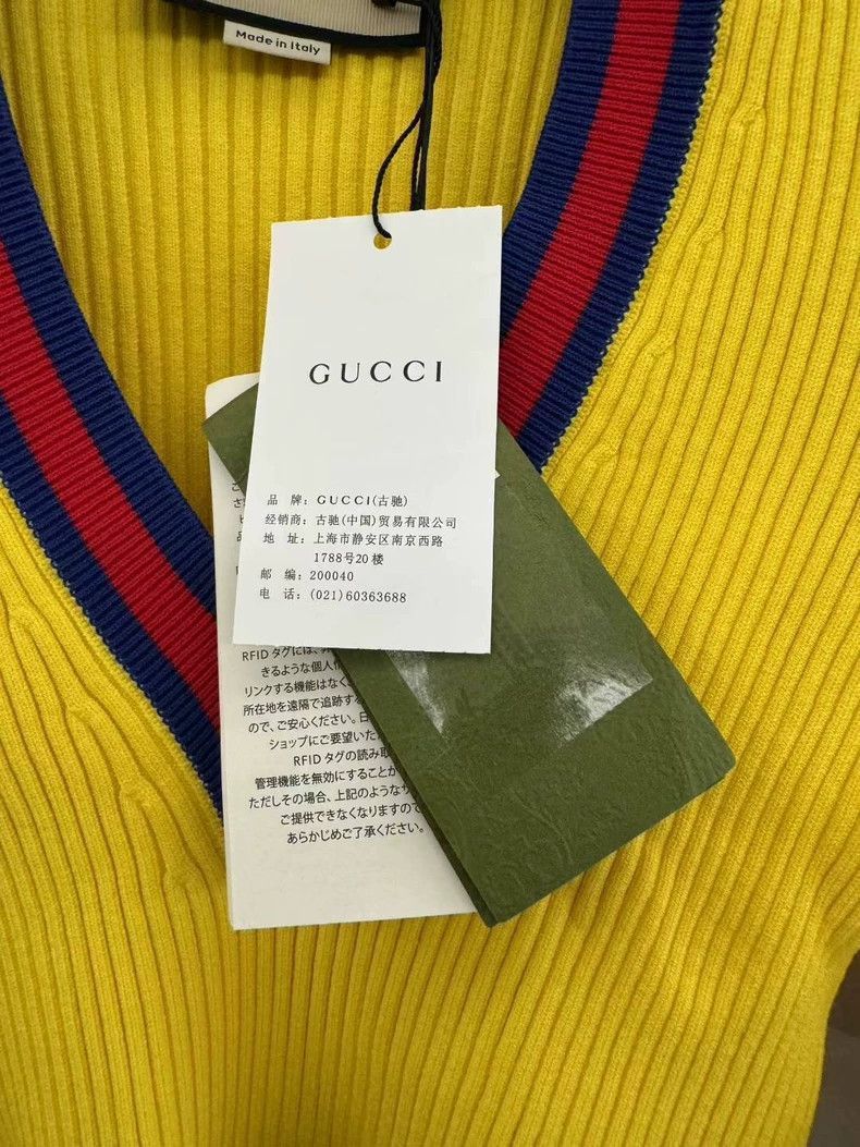 Gucci Gucci V-Neck Short Sleeve Crop Sweater-2508 Size US S / EU 44-46 / 1 - 5 Thumbnail