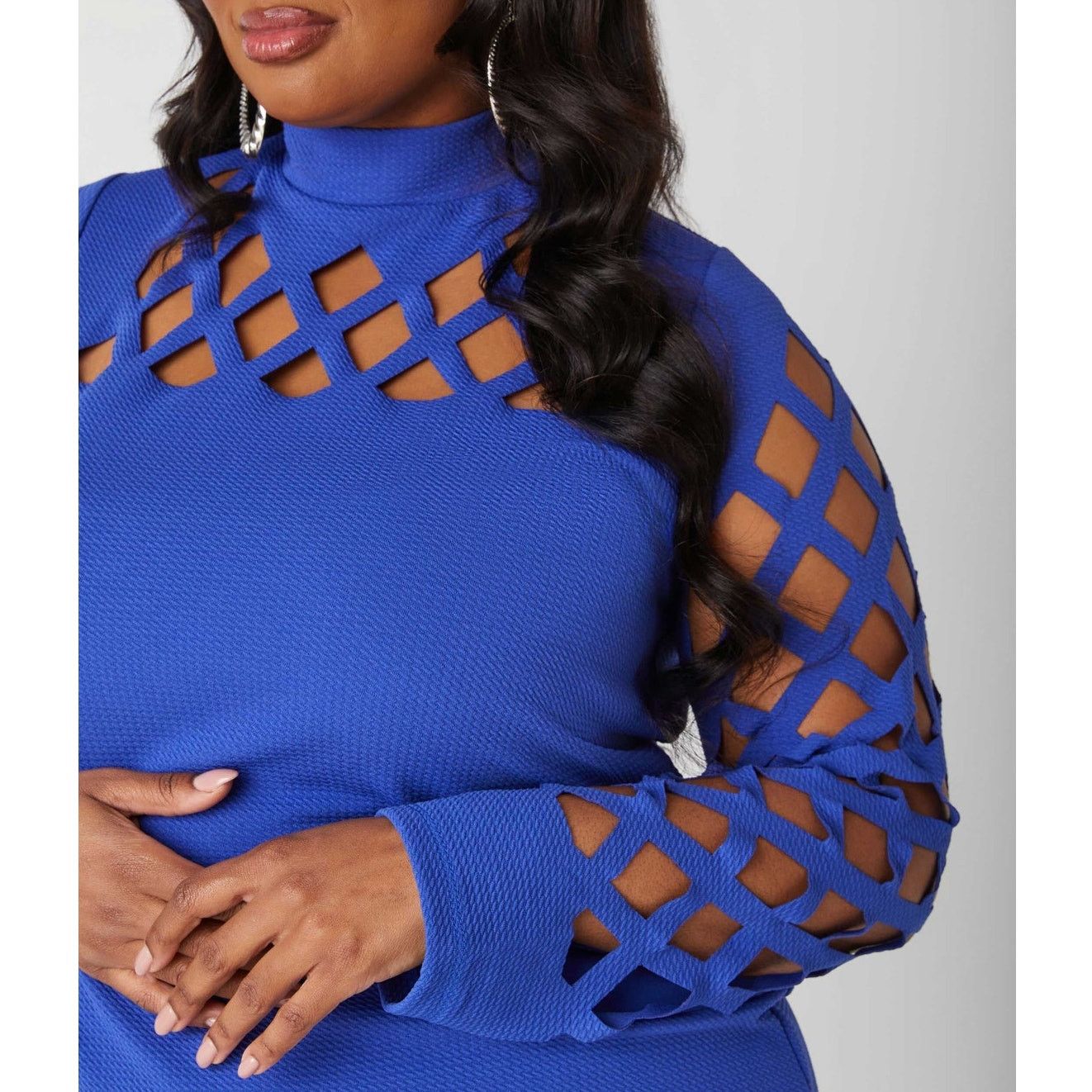 Other PLUS Size 5X | Womens Cutout Textured Stretch Knit Top | NWT Size 4XL / US 24-26 - 3 Thumbnail
