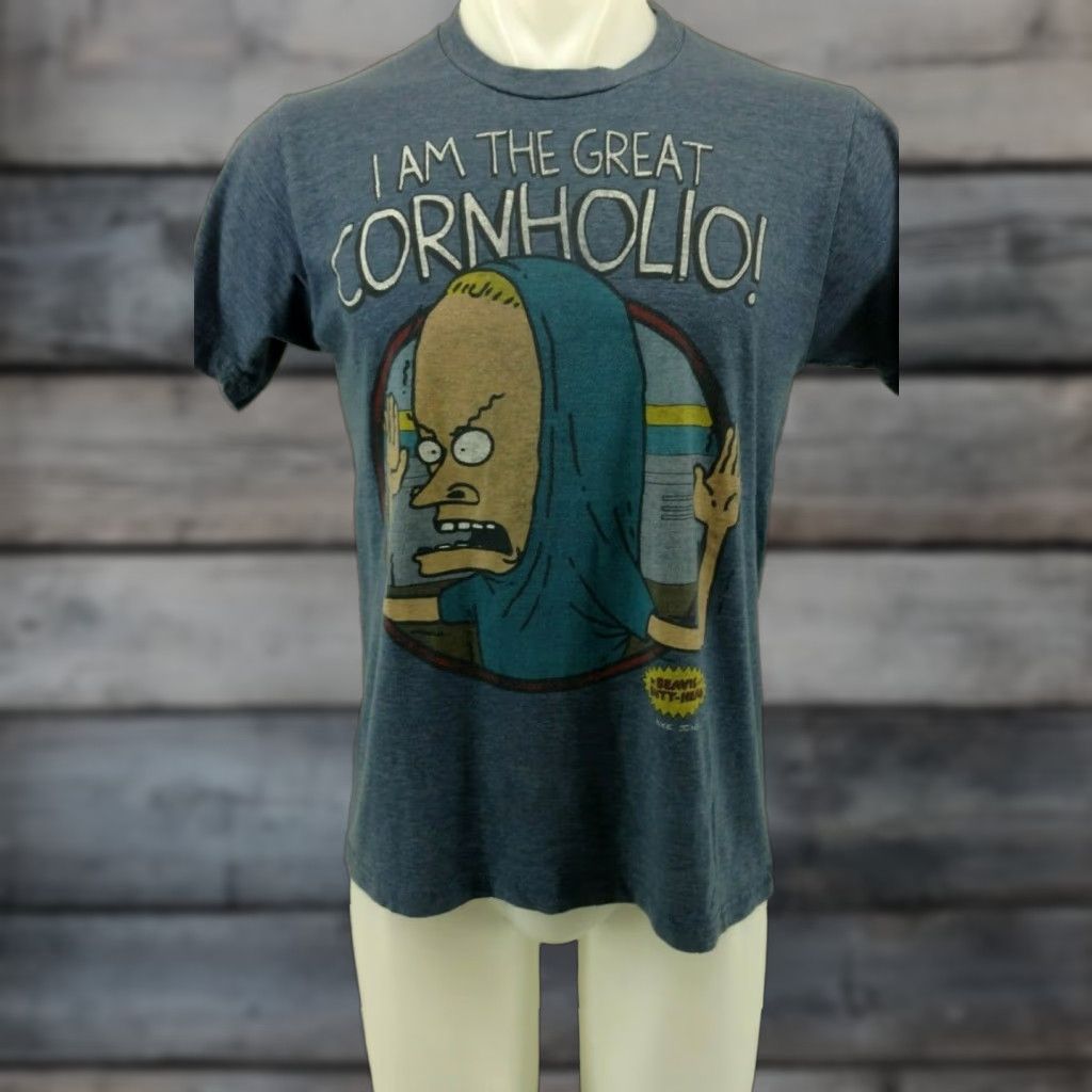 Greats MTV Beavis and Butt-Head I Am The Great CORNHOLIO T-Shirt Medium Blue Mens Shirt Regular Fit Size US M / EU 48-50 / 2 - 1 Thumbnail