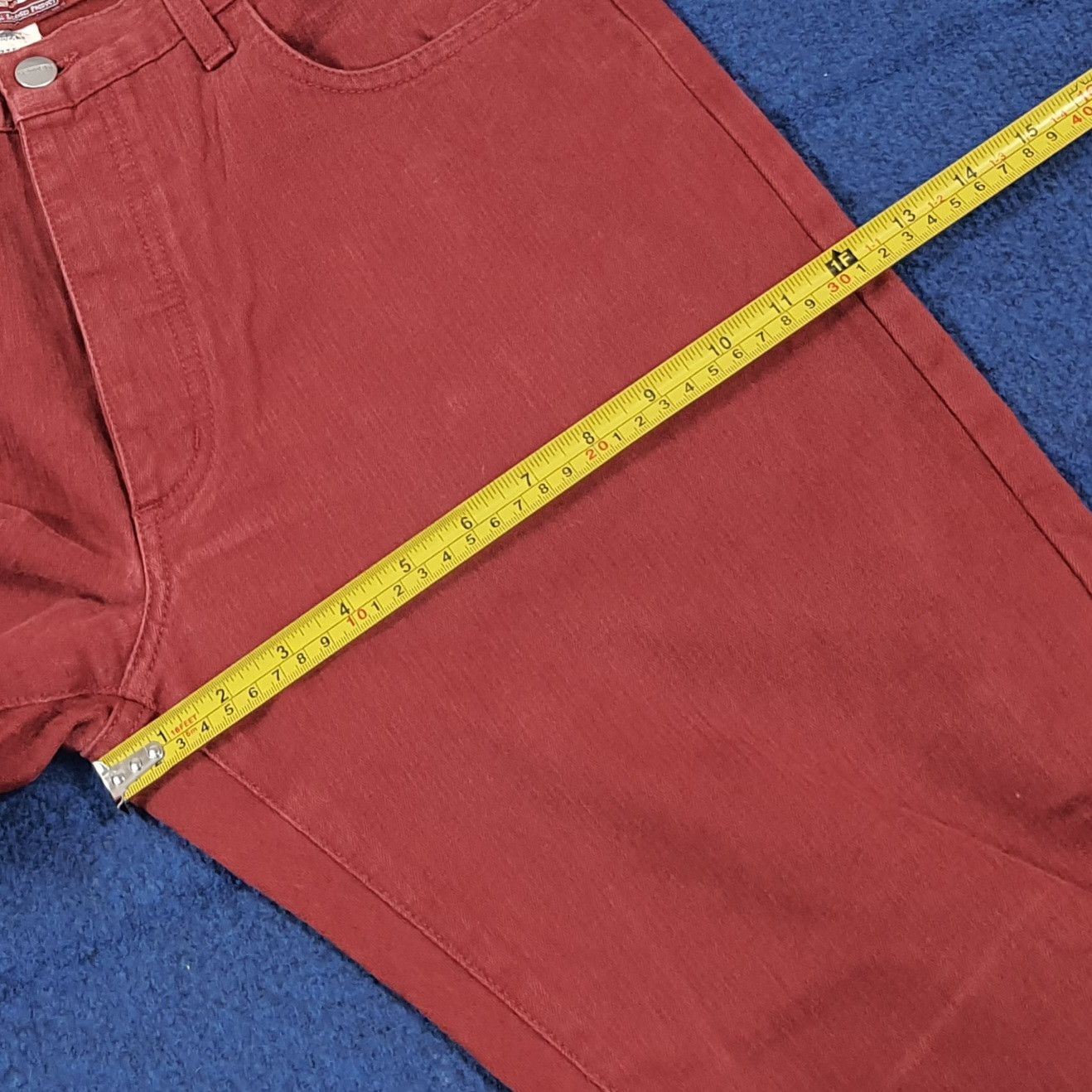 Fila Rare Vintage FERRARI x FILA Red Denim Pants Italy C297N8 Size US 31 - 15 Thumbnail