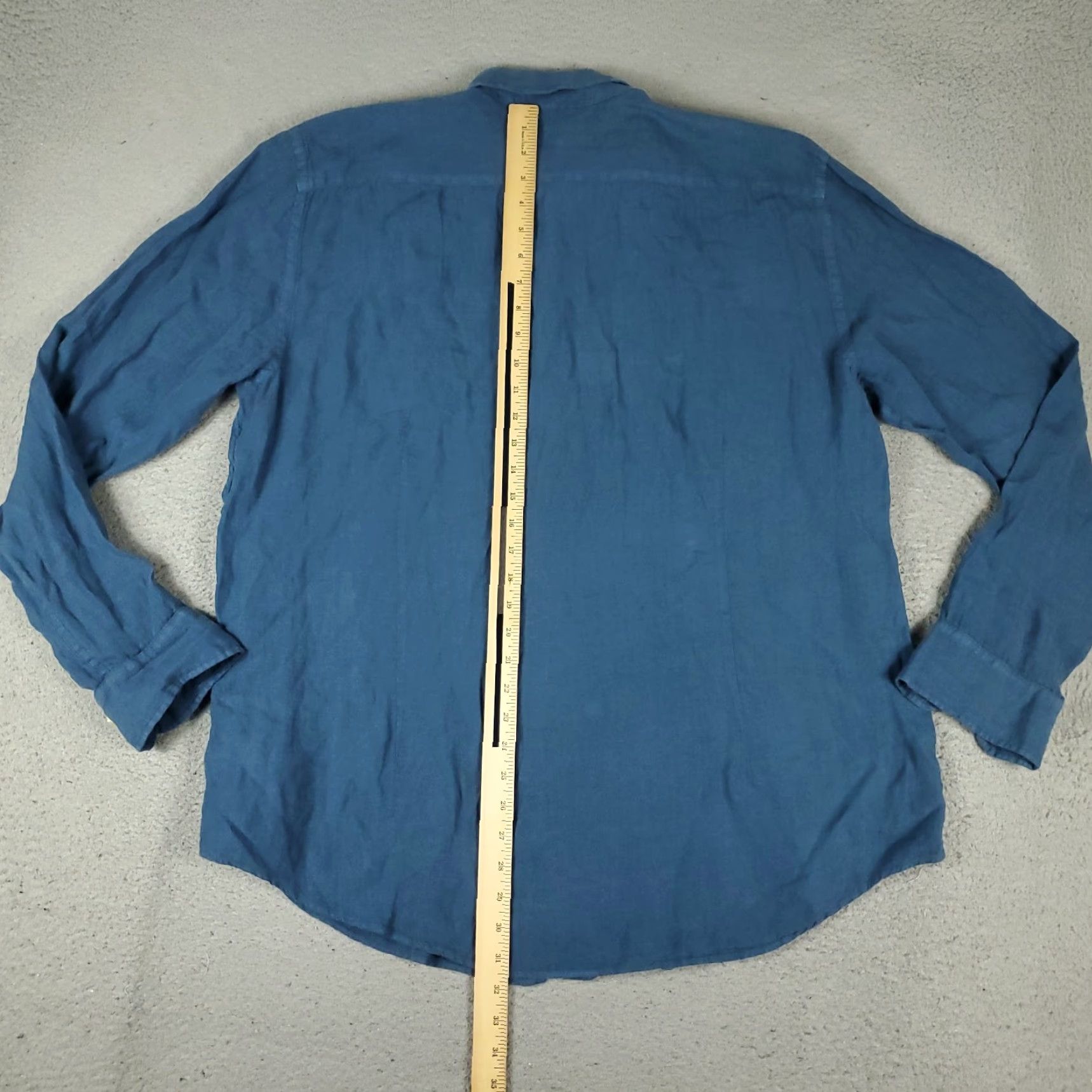 La Martina La Martina Shirt Mens 2XL Blue Linen Button-Up Long Sleeve Casual Business Formal Party/Cocktail Travel Workwear Shirt Mens Size US XXL / EU 58 / 5 - 4 Thumbnail