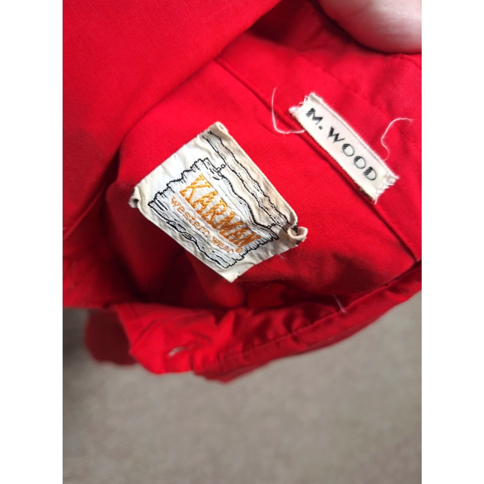 Armani VINTAGE KARMAN Western Shirt Pearl Snap Mens M Red Size US M / EU 48-50 / 2 - 2 Thumbnail