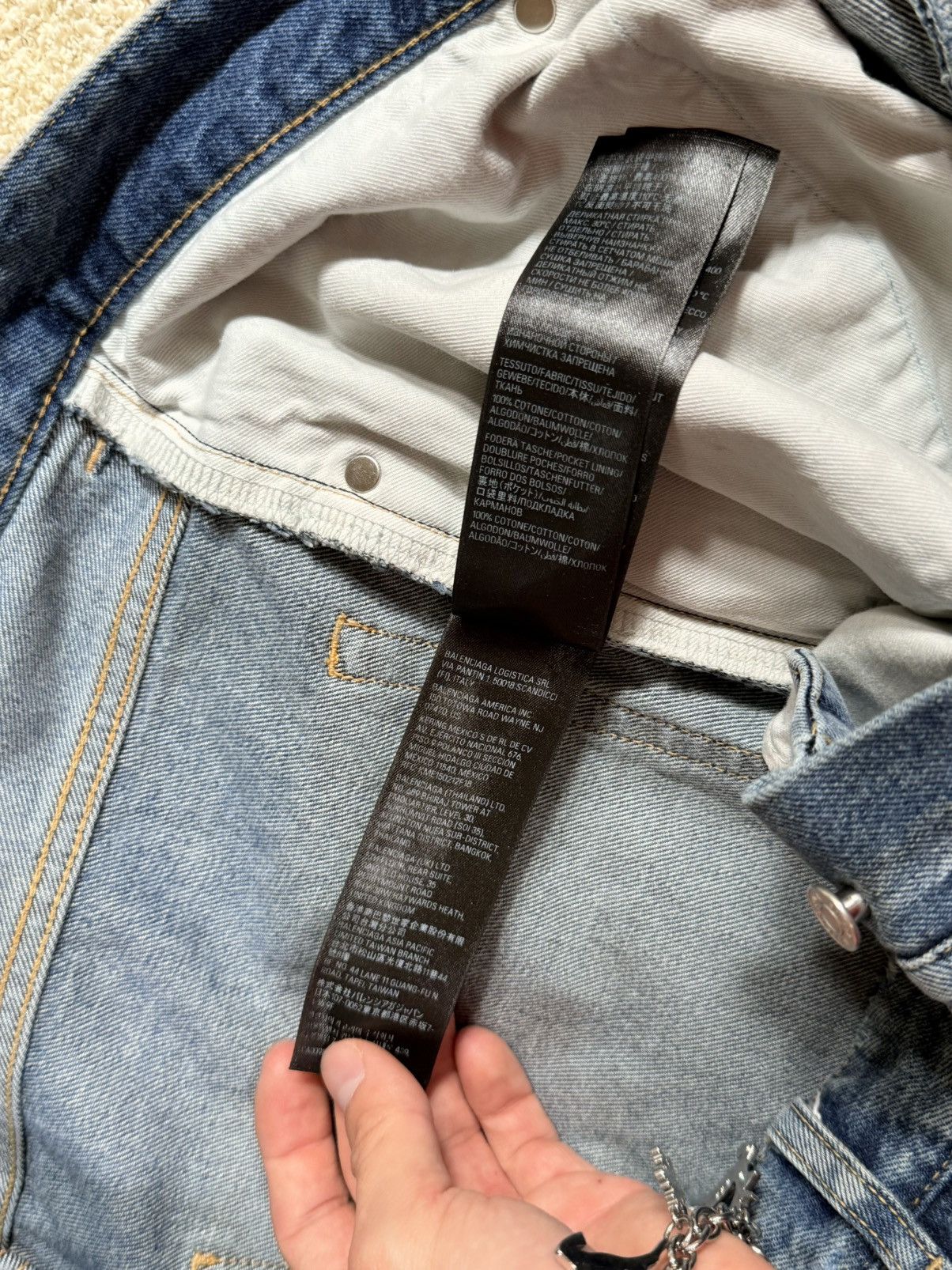 Balenciaga Balenciaga Organic Blue Japanese Denim Dirty Pale Blue Size US 34 / EU 50 - 10 Thumbnail