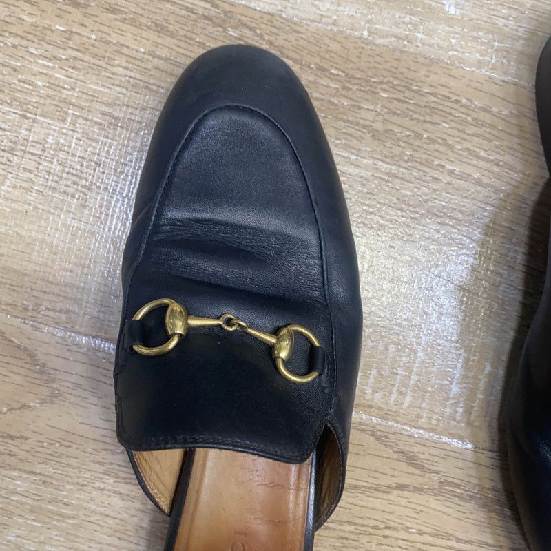 Gucci Gucci Princetown Black Leather Slide Sandals -2508 Size US 6 / IT 36 - 8 Thumbnail