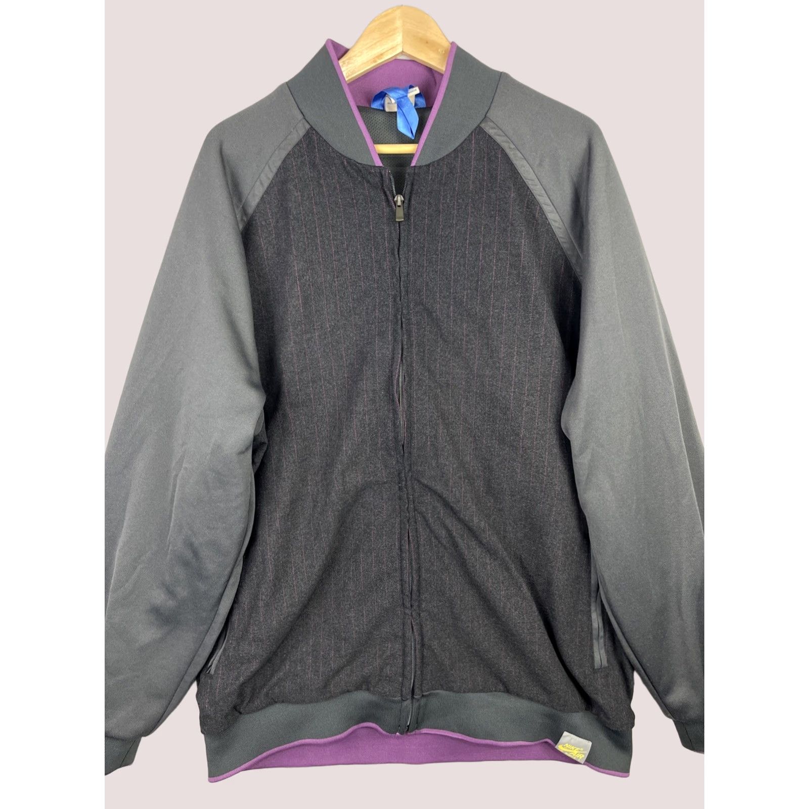 Nike Nike Air Force 1 Track Jacket Mens XL Gray Purple Pinstripes Blue Ribbon Sports Size US XL / EU 56 / 4 - 1 Thumbnail