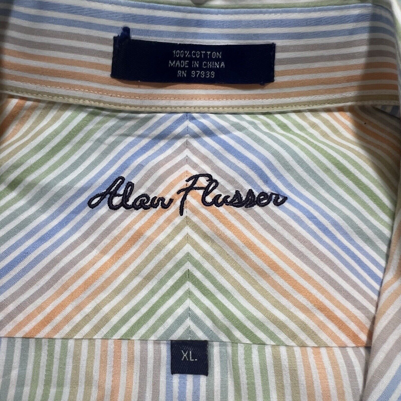 Alan Flusser Alan Flusser XL Colorful Striped Button Down Collared Shirt Size US XL / EU 56 / 4 - 3 Thumbnail