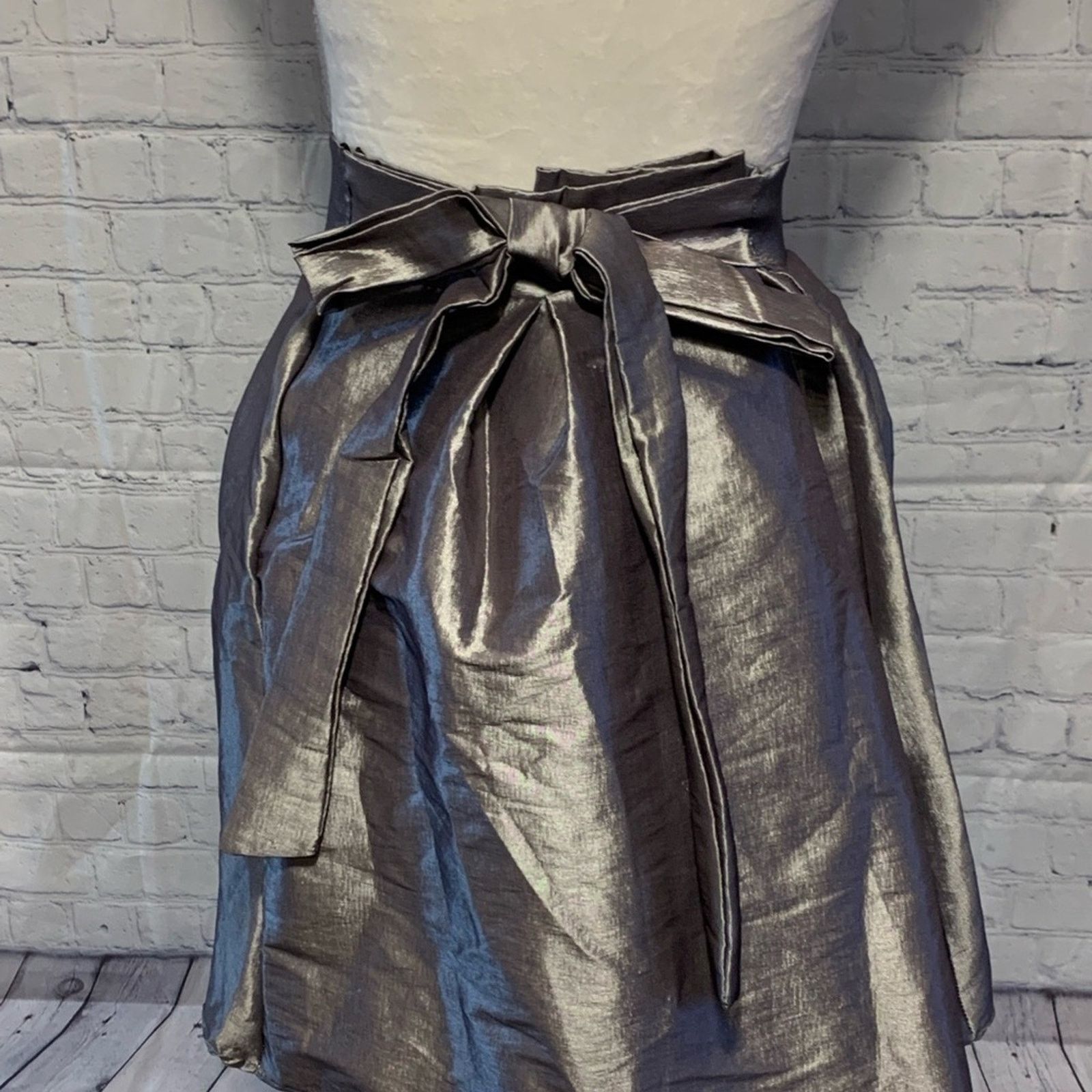 & Other Stories Cleo Metallic Flared A-Line Swing Casual Party Mini Skirt Size 42" / US 20 - 5 Thumbnail