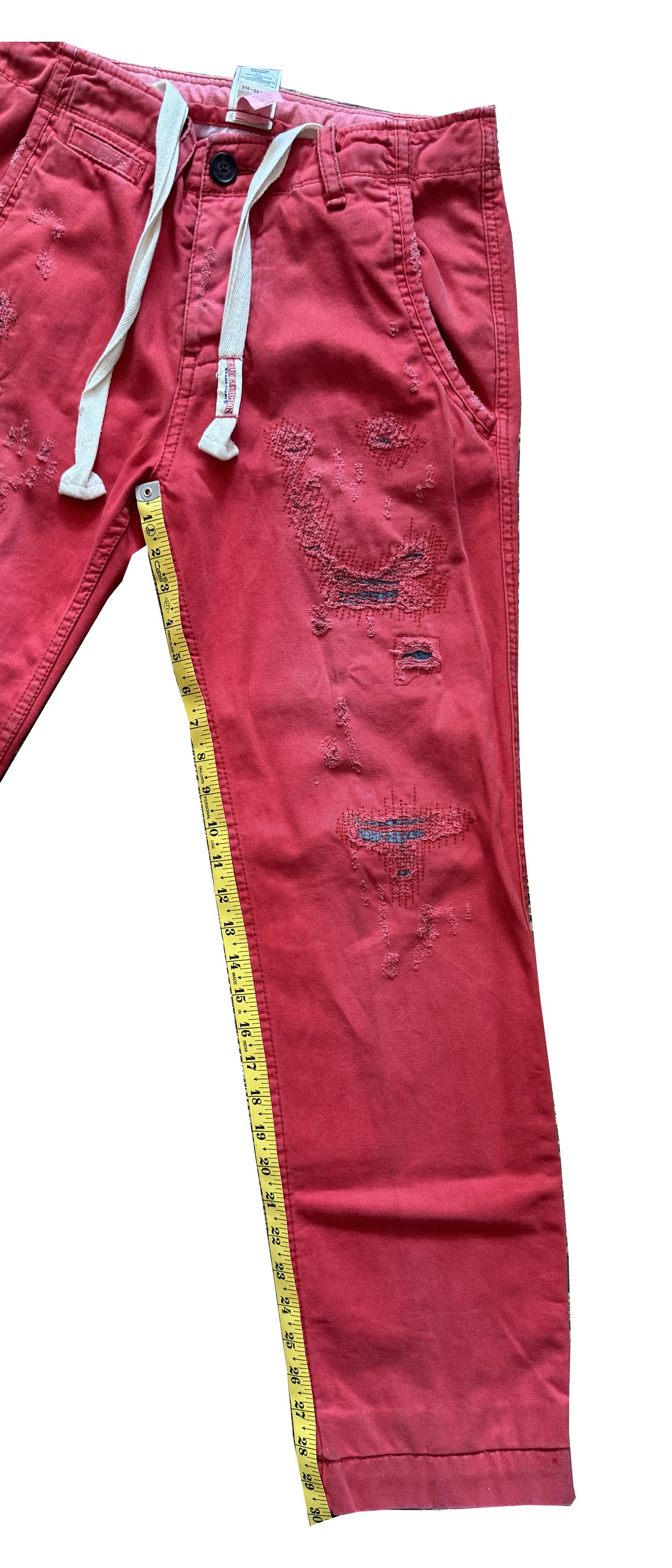 True Religion TRUE RELIGION RED "ROMAN" PATCHWORK Size US 28 / EU 44 - 5 Thumbnail
