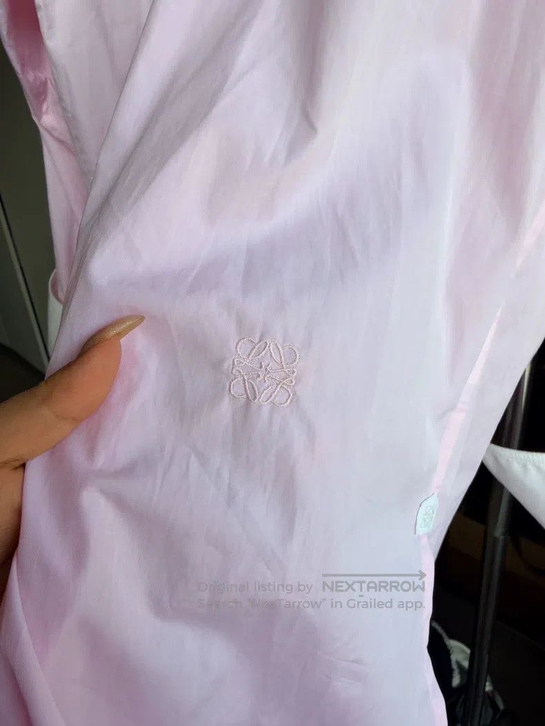 Loewe Loewe Pink Long Sleeve Shirt with Detachable White Collar Size XXS / US 00 / IT 34 - 2 Thumbnail