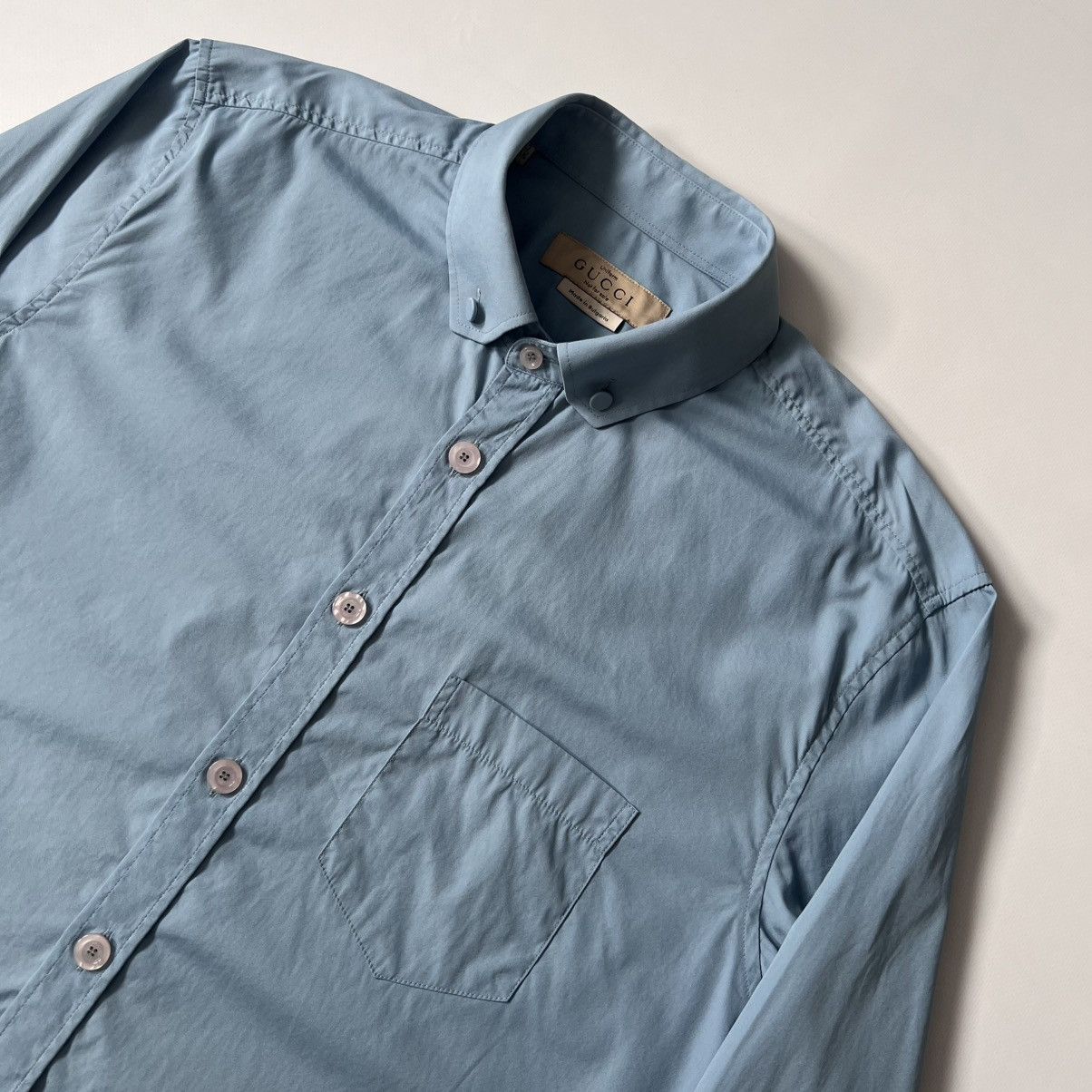Gucci Gucci light blue classic shirt Size US L / EU 52-54 / 3 - 3 Thumbnail