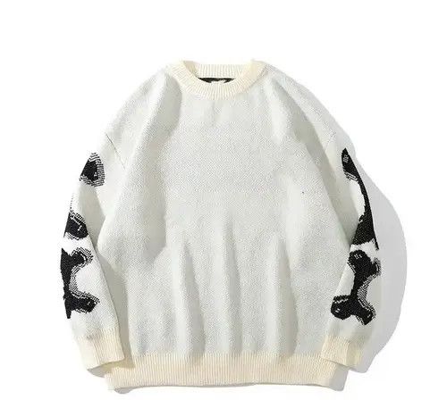 Japanese Brand Oversized Skeleton Bone Printed Knitted Sweaters Size US L / EU 52-54 / 3 - 2 Thumbnail