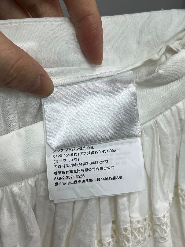 Celine MiuMiu White Lace Pleated Skirt Size 41" - 5 Thumbnail
