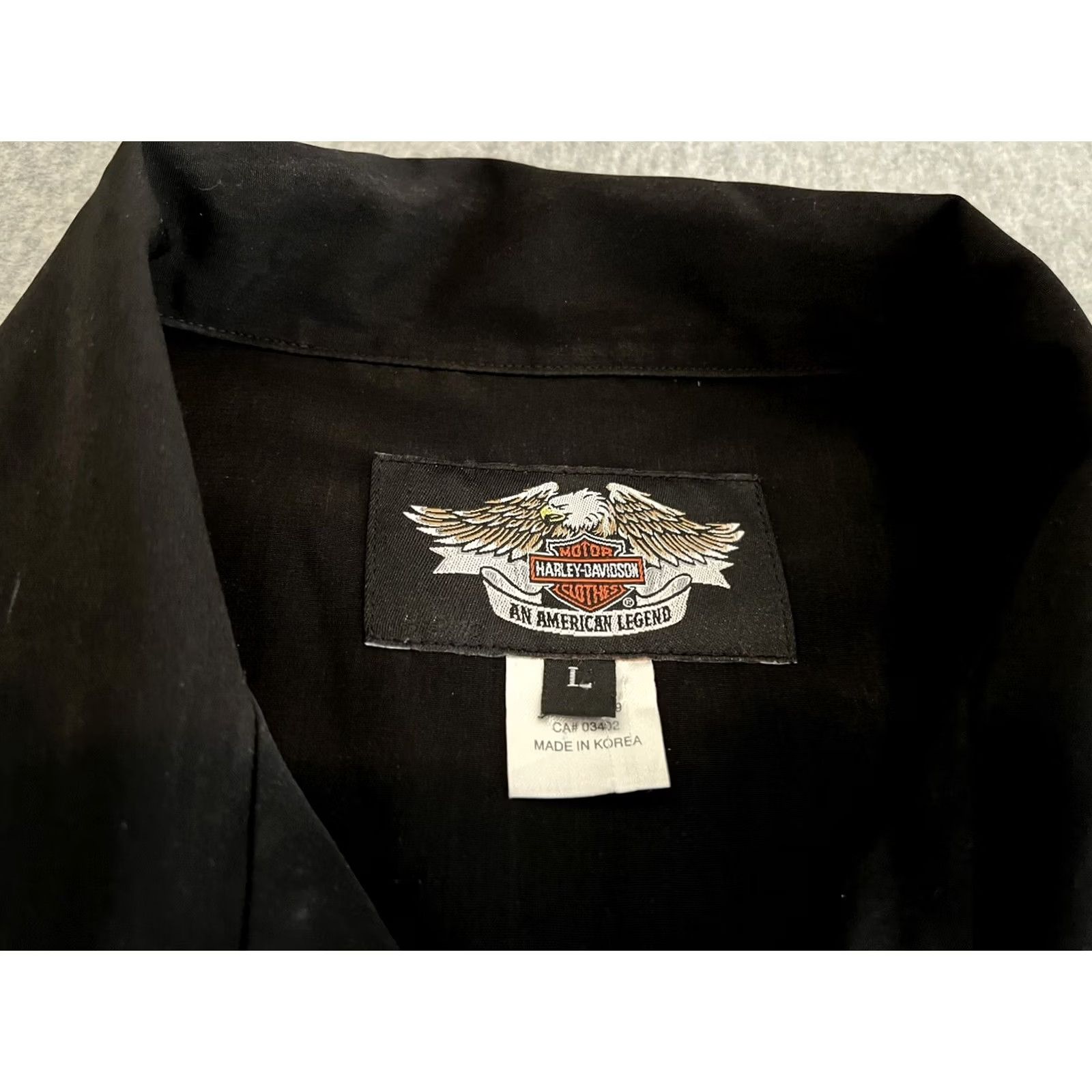 Harley Davidson Harley-Davidson Short Sleeve Button-Up Shirt Black Flames Skull Cards Mens Large Size US L / EU 52-54 / 3 - 4 Thumbnail